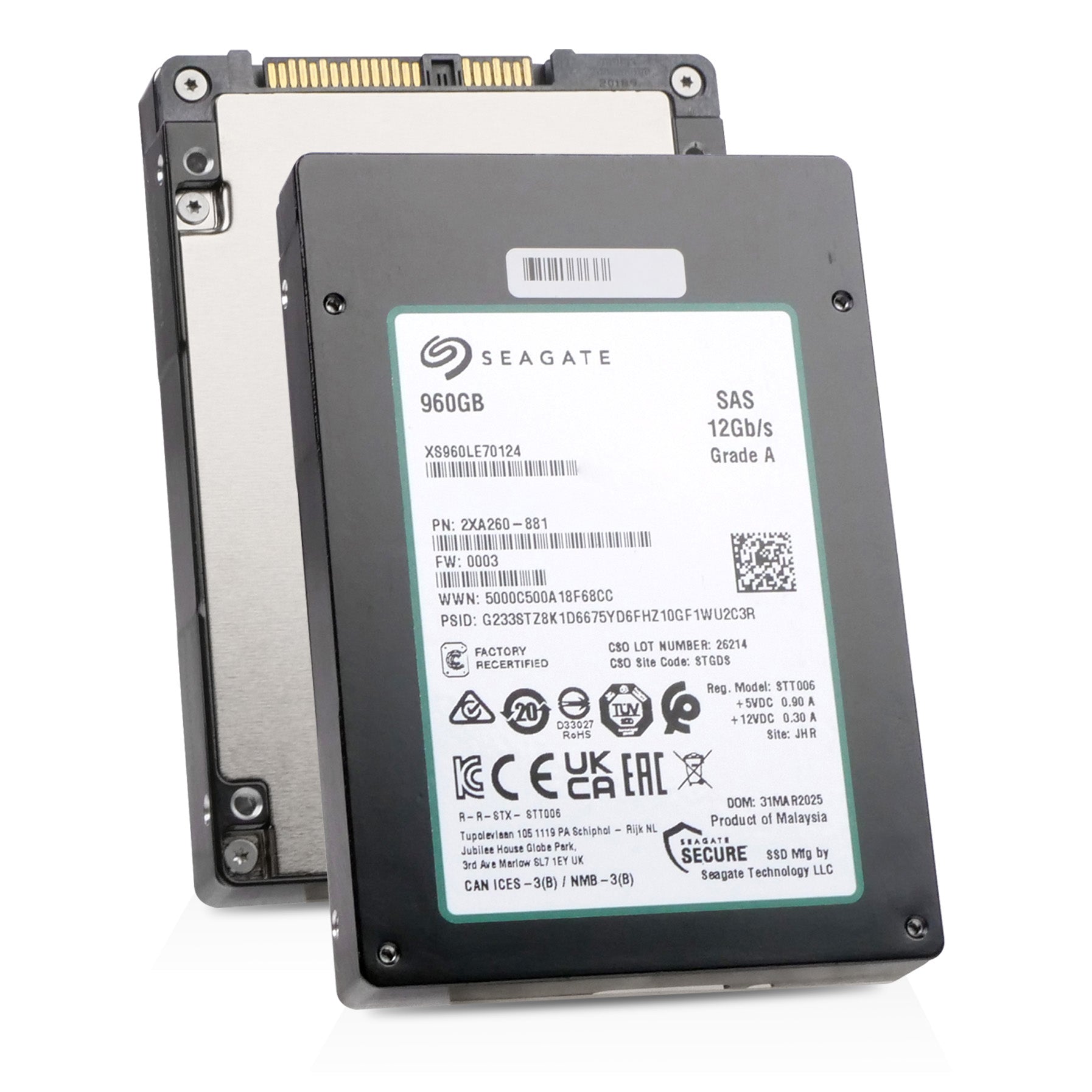 Seagate Nytro 2532 XS960LE70124 960GB 3 DWPD SAS 12Gb/s 3D eTLC 2.5in Recertified SSD