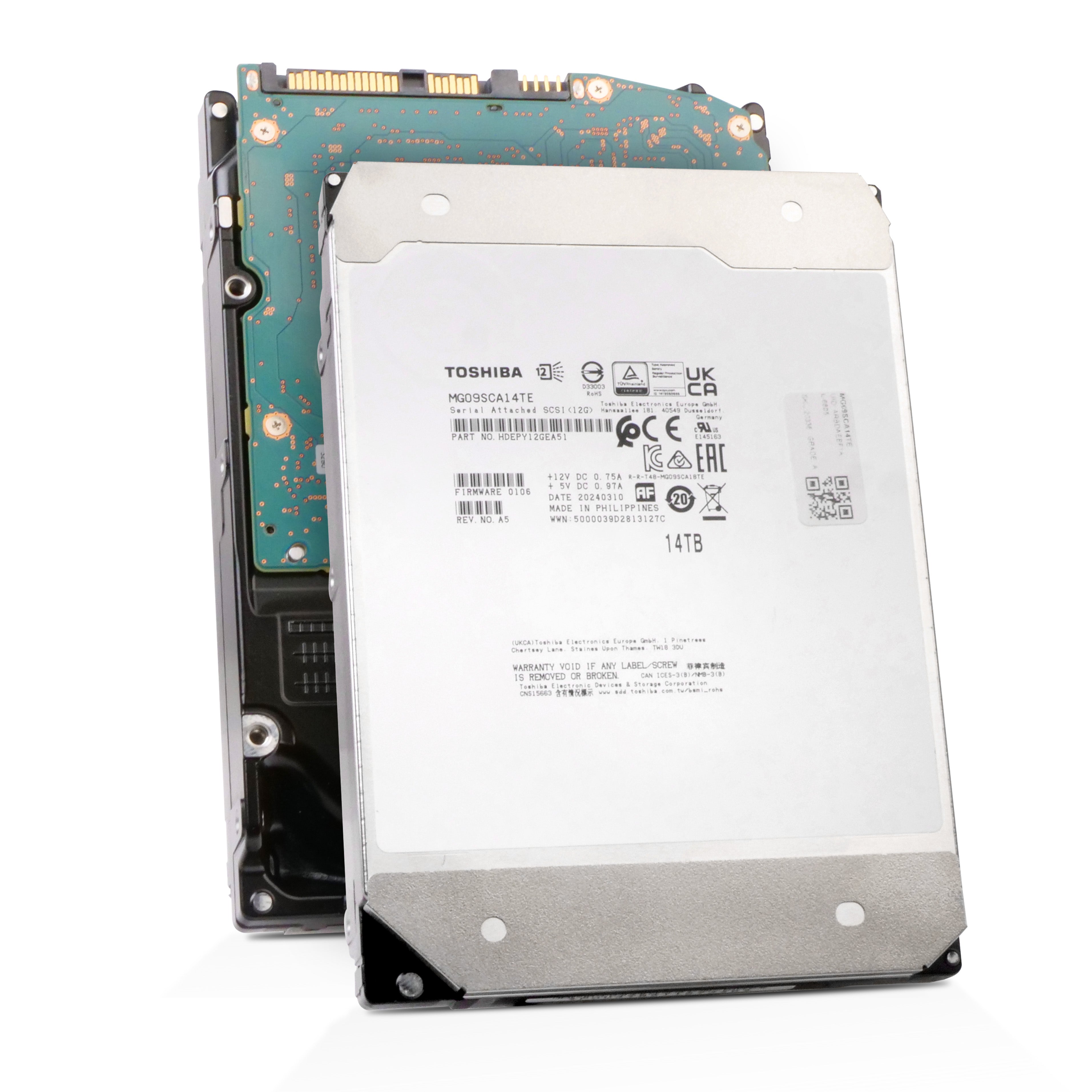 Toshiba MG09 MG09SCA14TE 14TB 7.K RPM SAS 12Gb/s 512e 512MB 3.5in Refurbished HDD