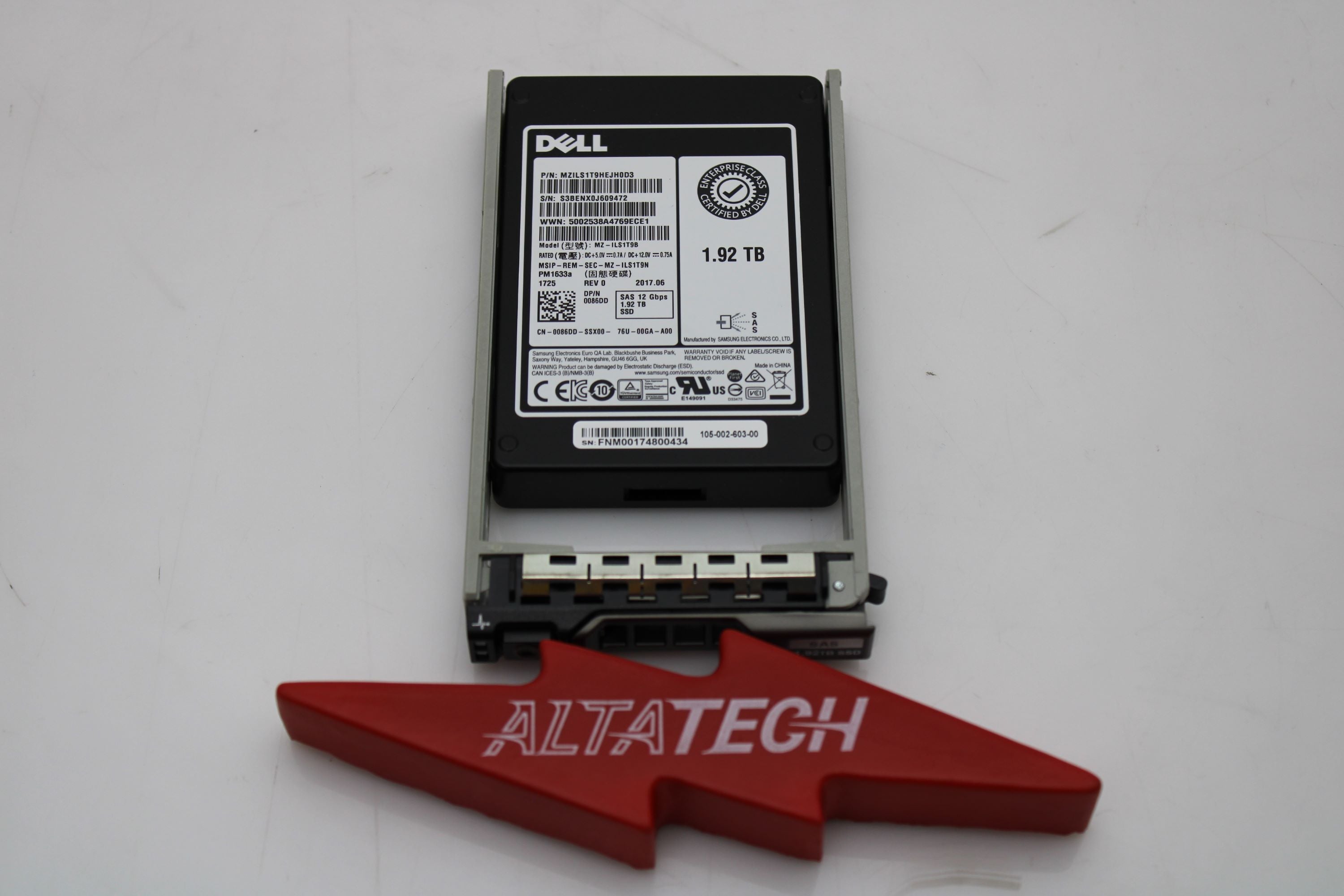 Dell 086DD 1.92TB SSD SAS 2.5 12G RI