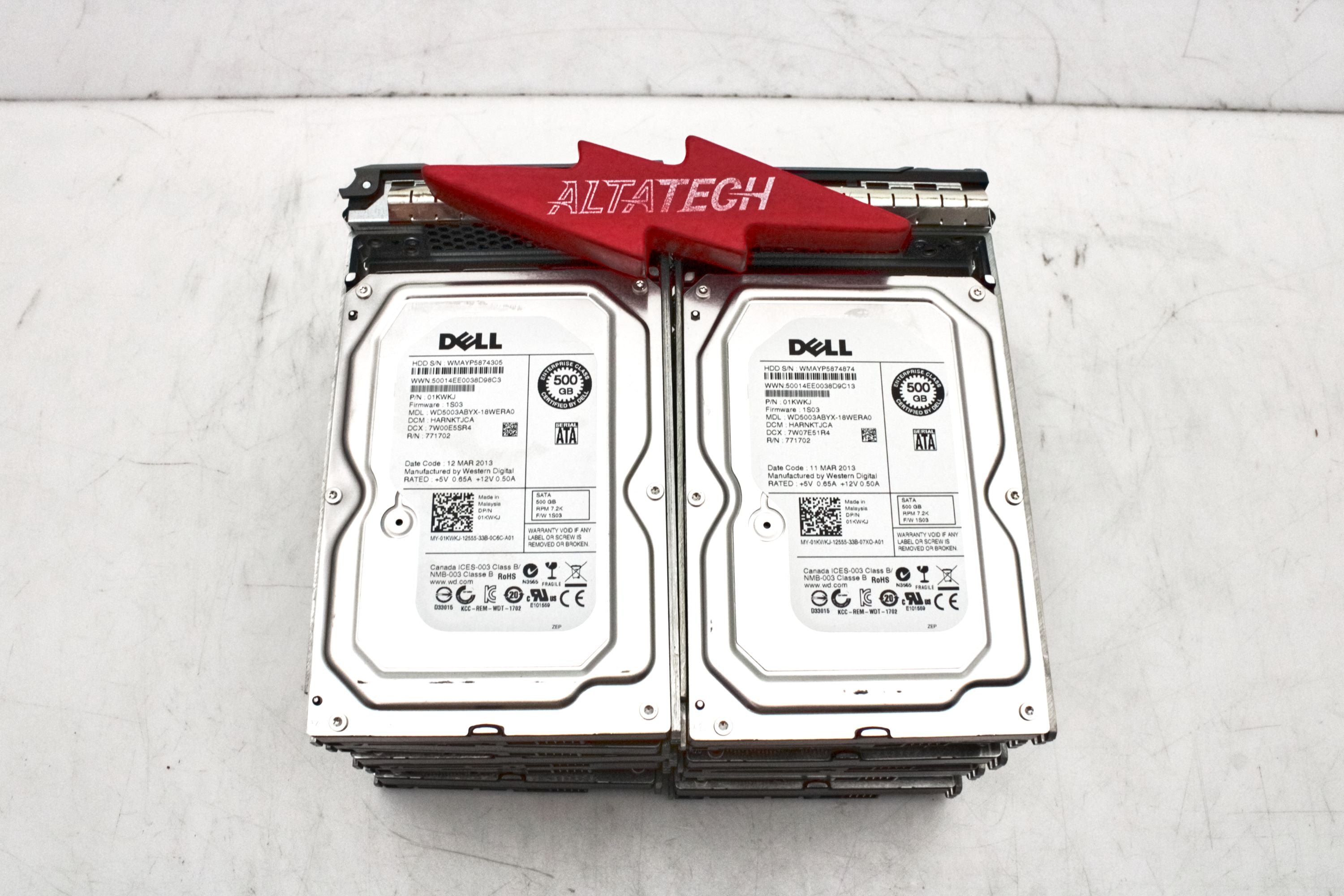 Dell 1KWKJ_x10 Lot of 10 500GB 7.2K SATA 3.5 3G EP WD5003ABY