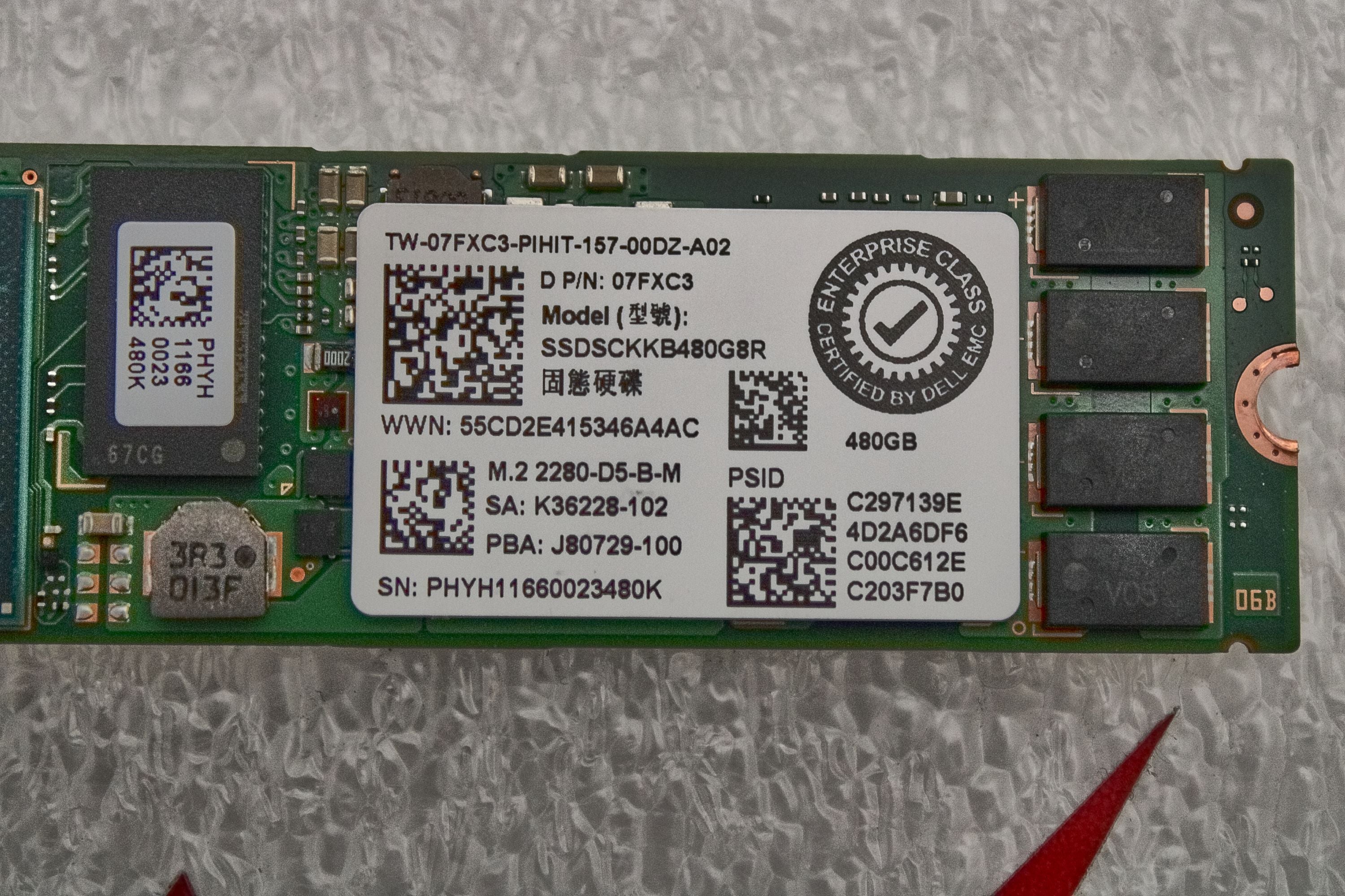 Dell 7FXC3 480GB SSD SATA 6G M.2 BOSS (2280) SSDSCKKB480G8R
