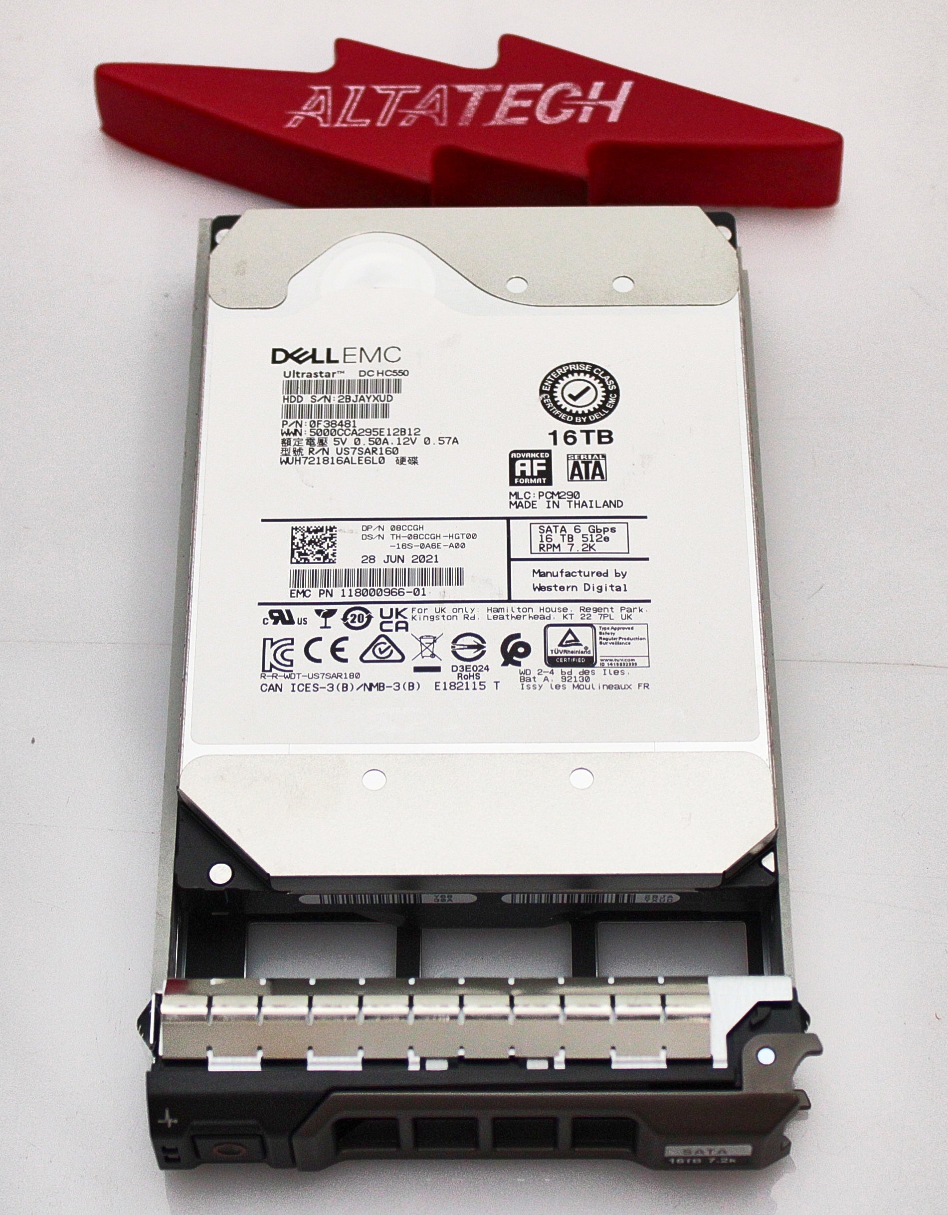 Dell 8CCGH 16TB 7.2K SATA 3.5 6G WUH721816AL6L0 / 0F38481