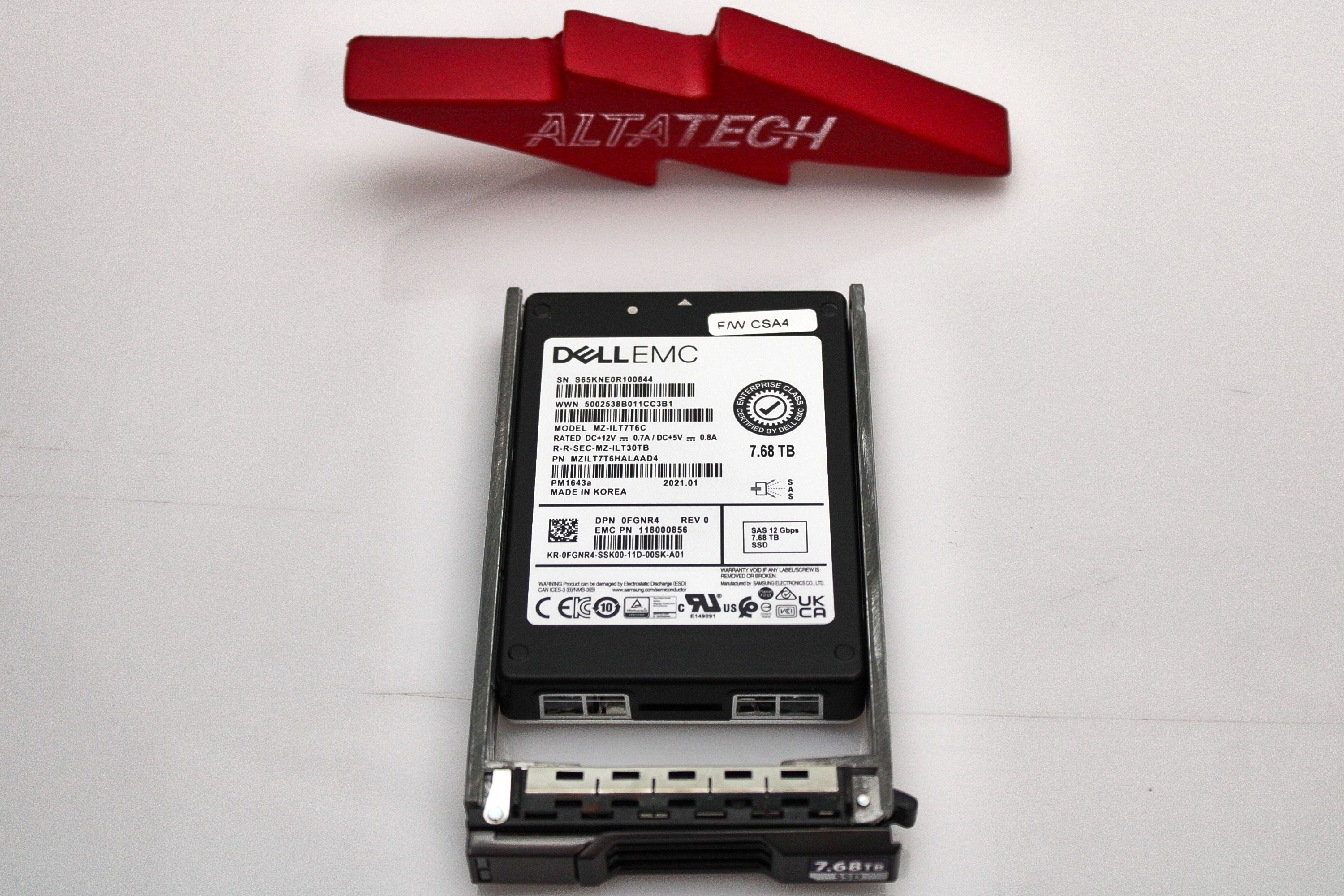 Dell FGNR4-CML 7.68TB SSD SAS 2.5 12G RI EP+ MZILT7T6HALA0D4 / MZ-ILT7