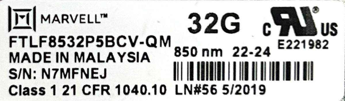 Dell FTLF8532P5BCV-QM 32GB SFP+ Optical Transceiver