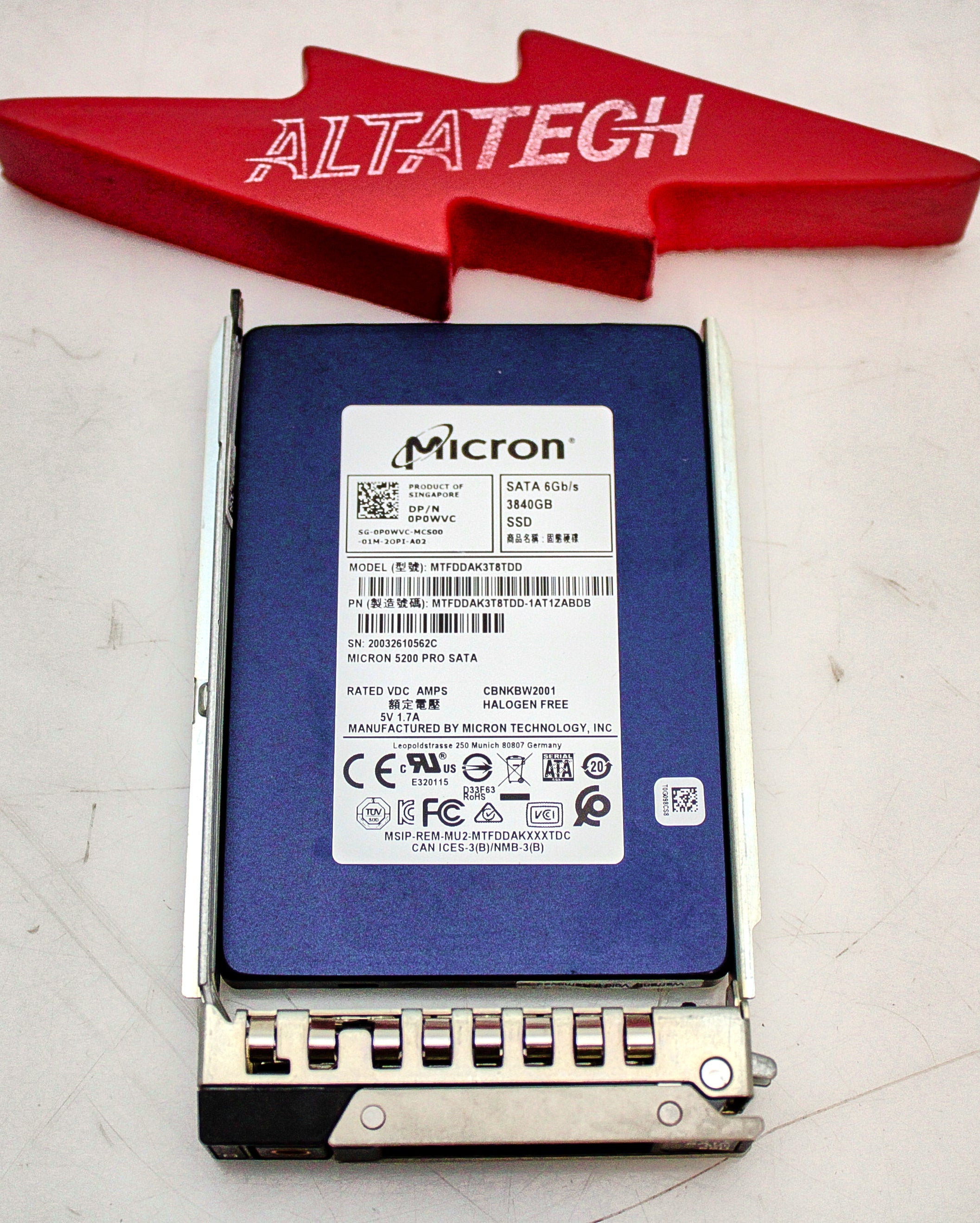 Dell P0WVC 3.84TB SSD SATA 2.5 6G MTFDDAK3T8TDD / MTFDDAK3T8TDD-1AT1ZA