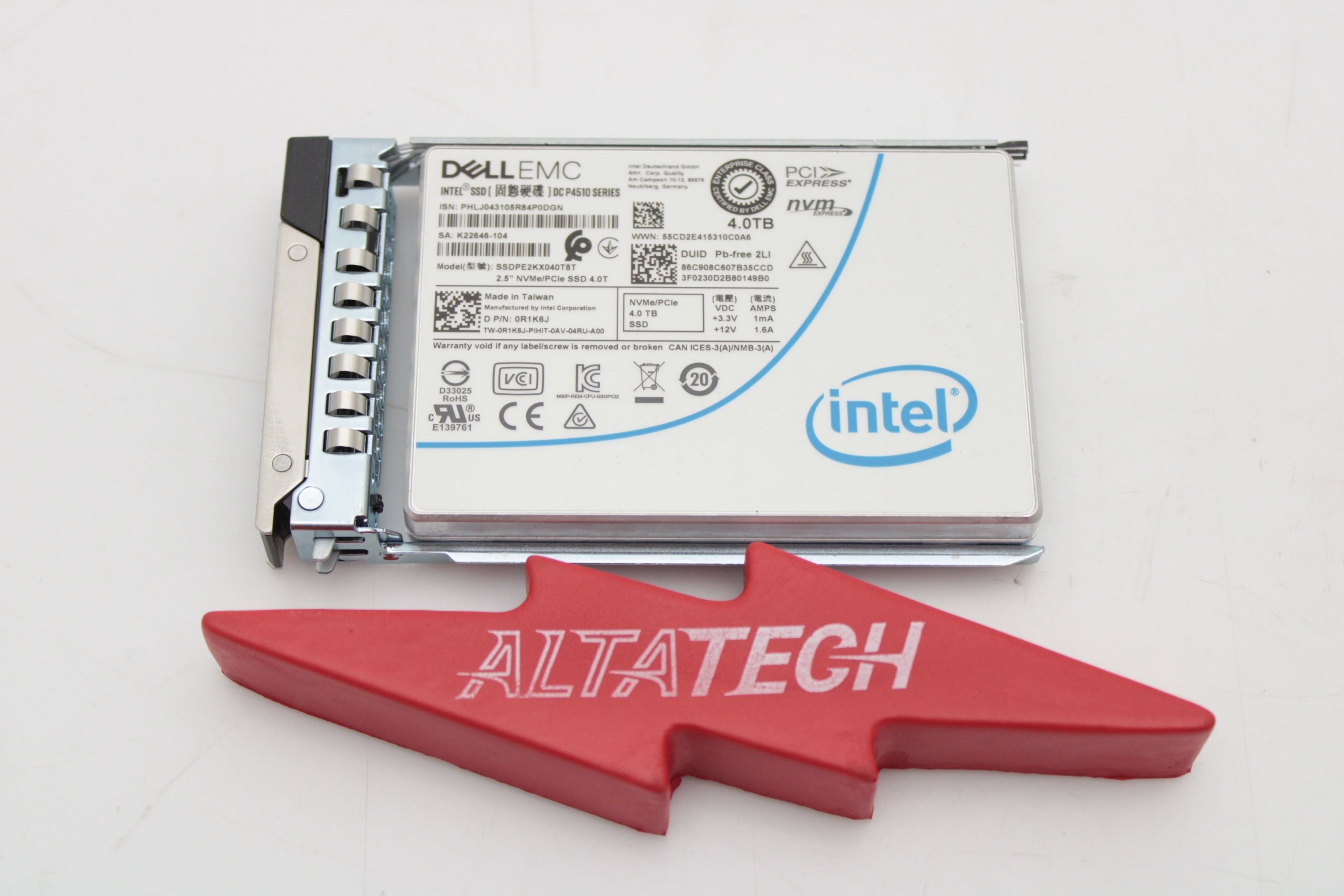 Dell R1K6J 4TB SSD NVME PCIE 2.5 U.2 RI P4510