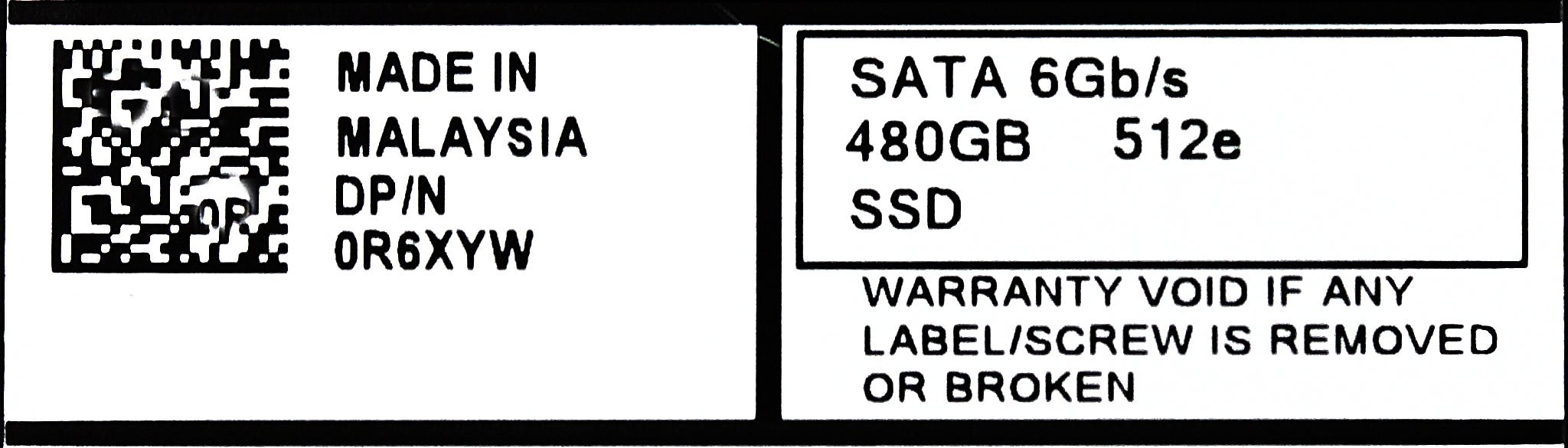 Dell R6XYW 480GB SSD SATA 2.5 6G MU