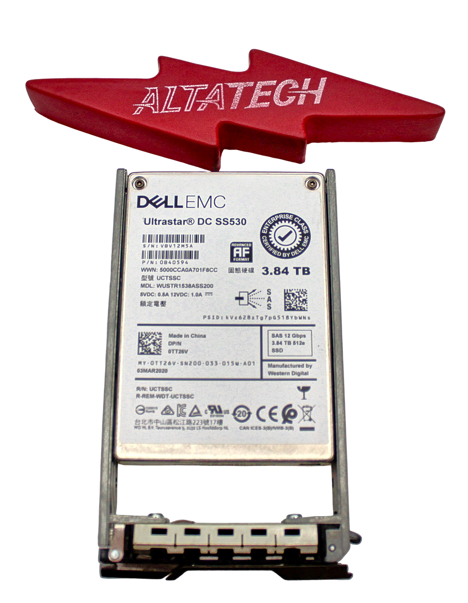 Dell TT26V-CML 3.84TB SSD SAS 2.5 12G RI WUSTR1538ASS200 SS530 CML