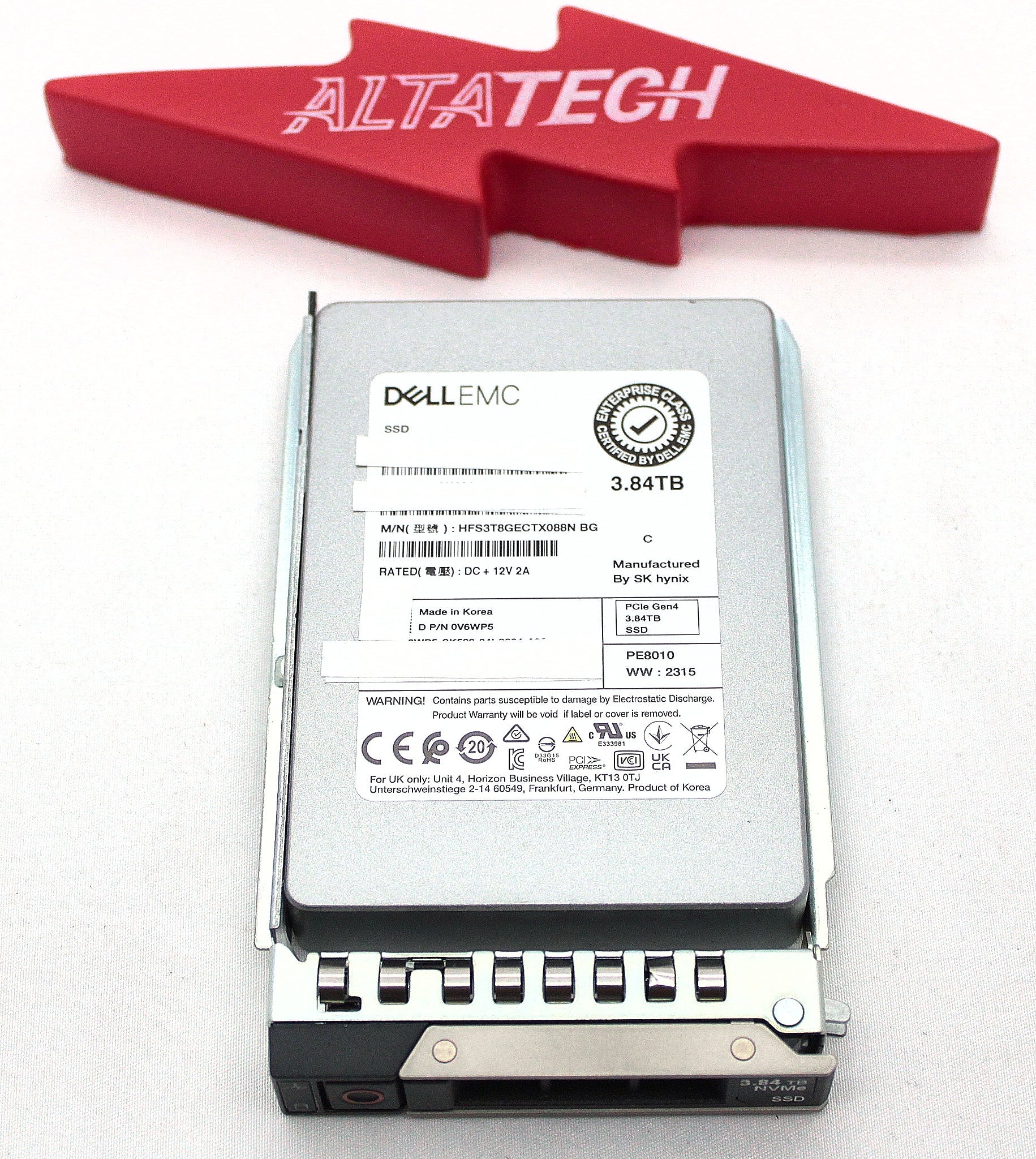 Dell V6WP5 3.84TB SSD 2.5 PCE-e GEN4 HFS3T8GECTX088N