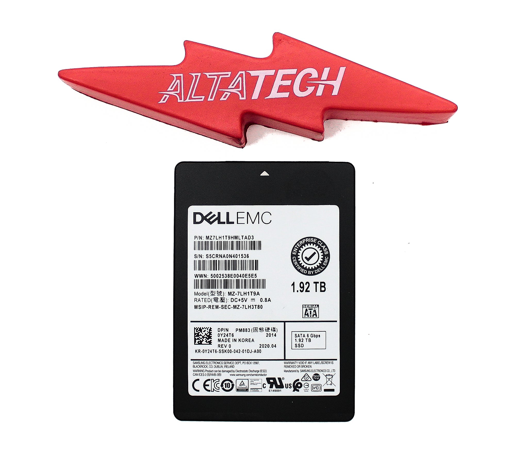 Dell Y24T6 1.92TB SSD SATA 2.5 6G RI PM883 MZ7LH1T9HMLT0D3 / MZ-7LH1T9