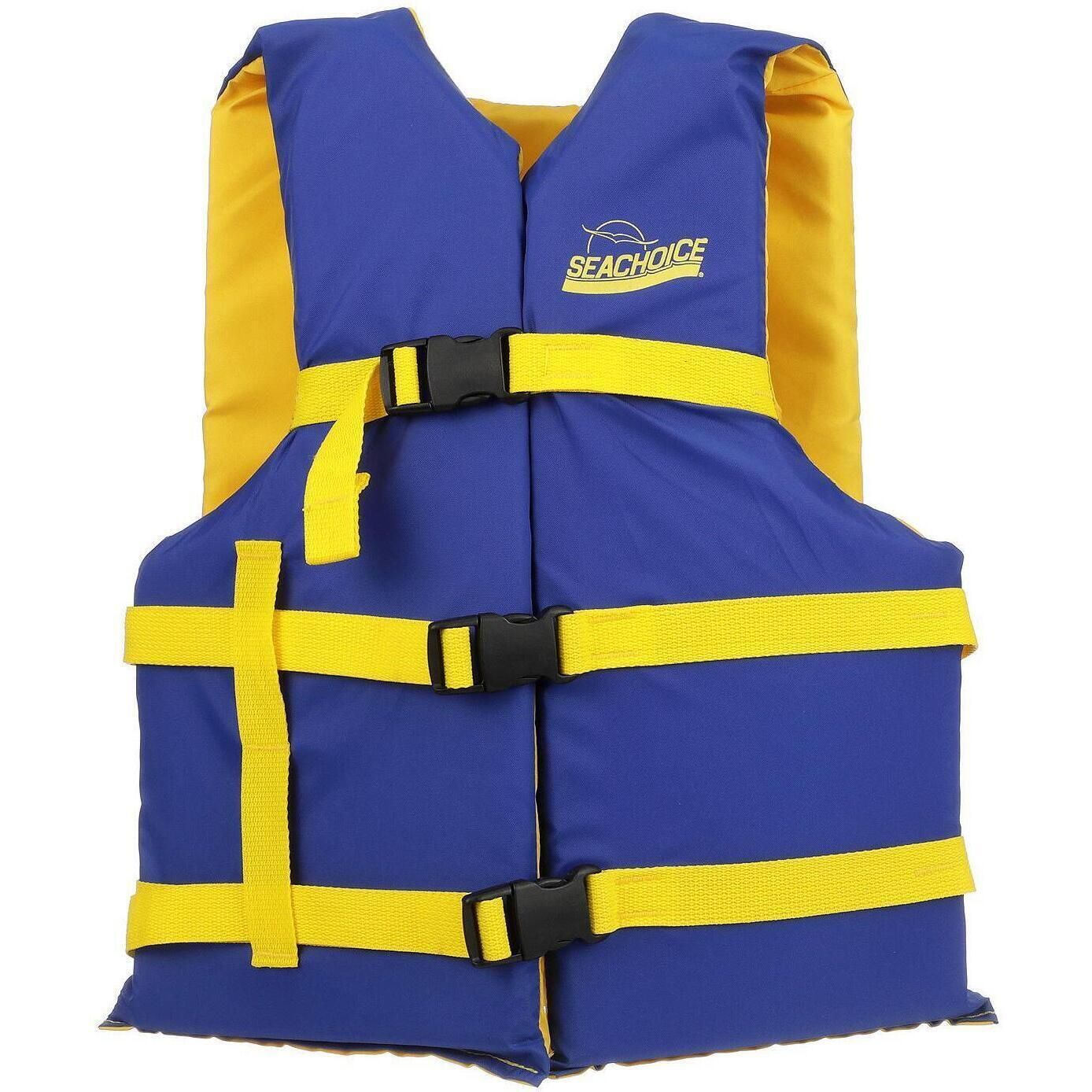 Seachoice 86220 Deluxe General Purpose Life Vest Blue/Yellow, Adult Universal