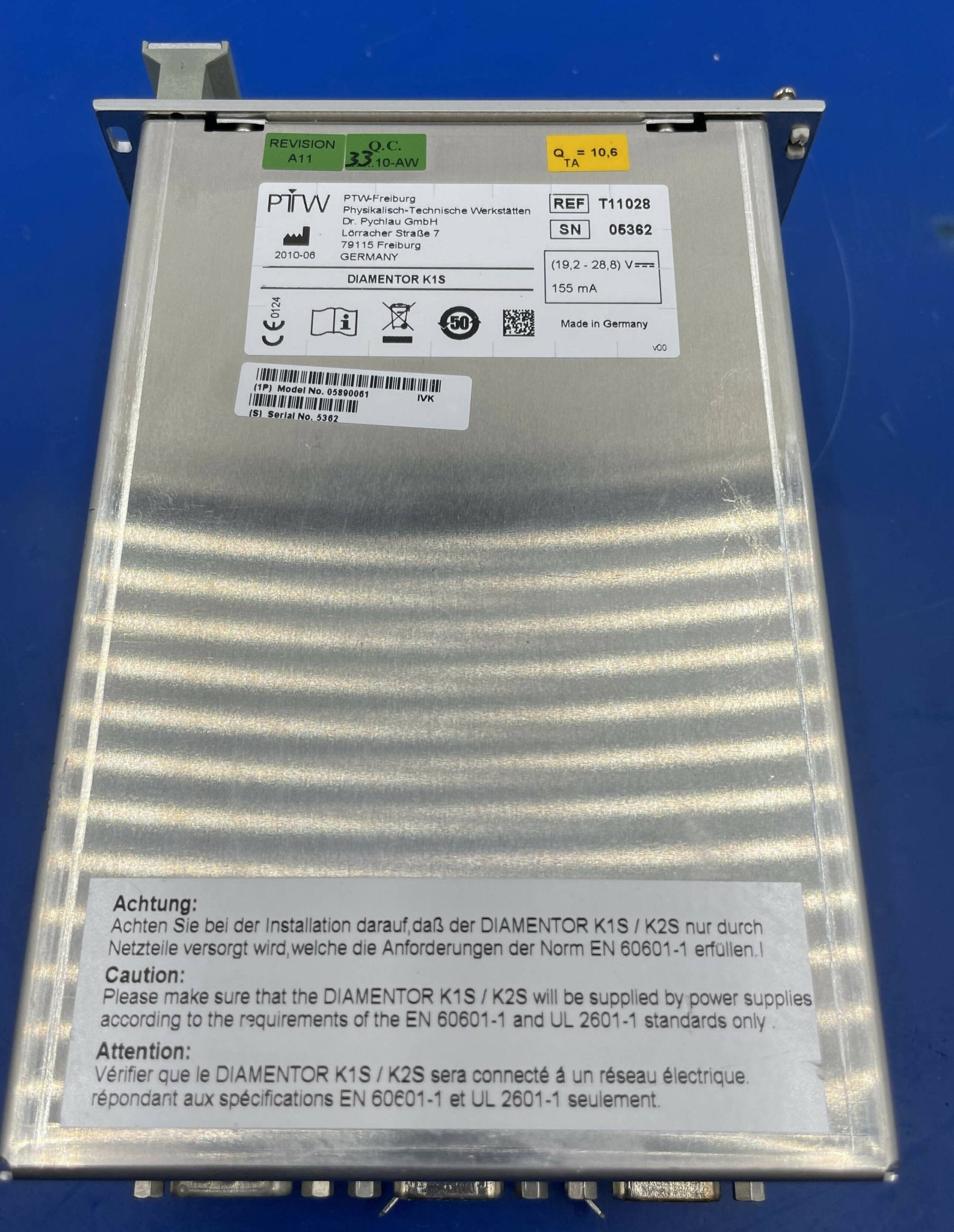Siemens 5890061 - Diamentor K1S Dose Area Product Meter Label | Alo Tech Solutions