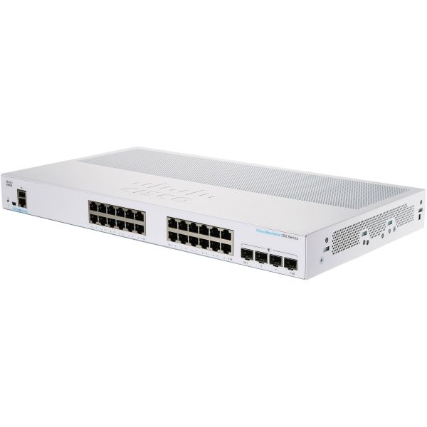 CBS350-24T-4X - Cisco Business 350 Series 24-Ports 10/100/1000BASE-T Ethernet Layer 3 Rack-mountable Managed Network Switch with 4-Ports SFP+
