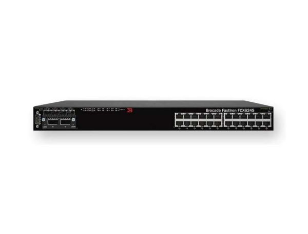 FCX624S-ADV - Brocade FCX 624S 24-Ports 10/100/1000BASE-T Ethernet Layer 3 1U Rack-mountable Network Switch with 2-Ports CX4