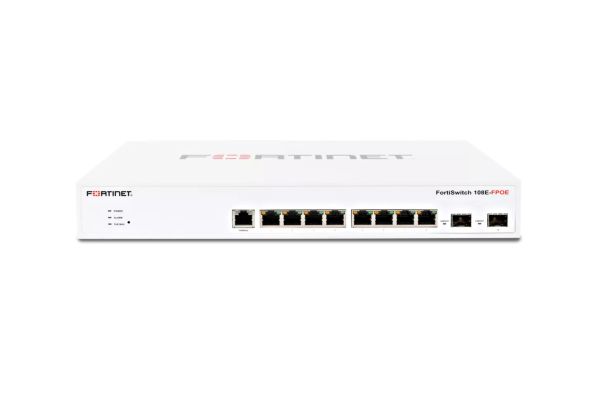 FS-108F-FPOE - Fortinet FortiSwitch 8-Ports 10/100/1000BASE-T PoE+ Managed Rack-mountable Network Switch with 2-Ports SFP