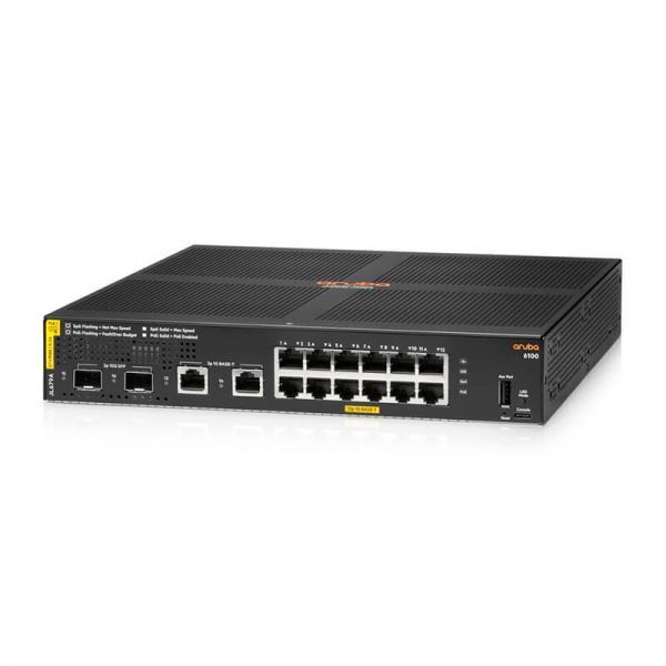 JL679A#B2B - HPE Aruba 6100 12-Ports 10/100/1000BASE-T Ethernet Network Switch with 2-Ports SFP+