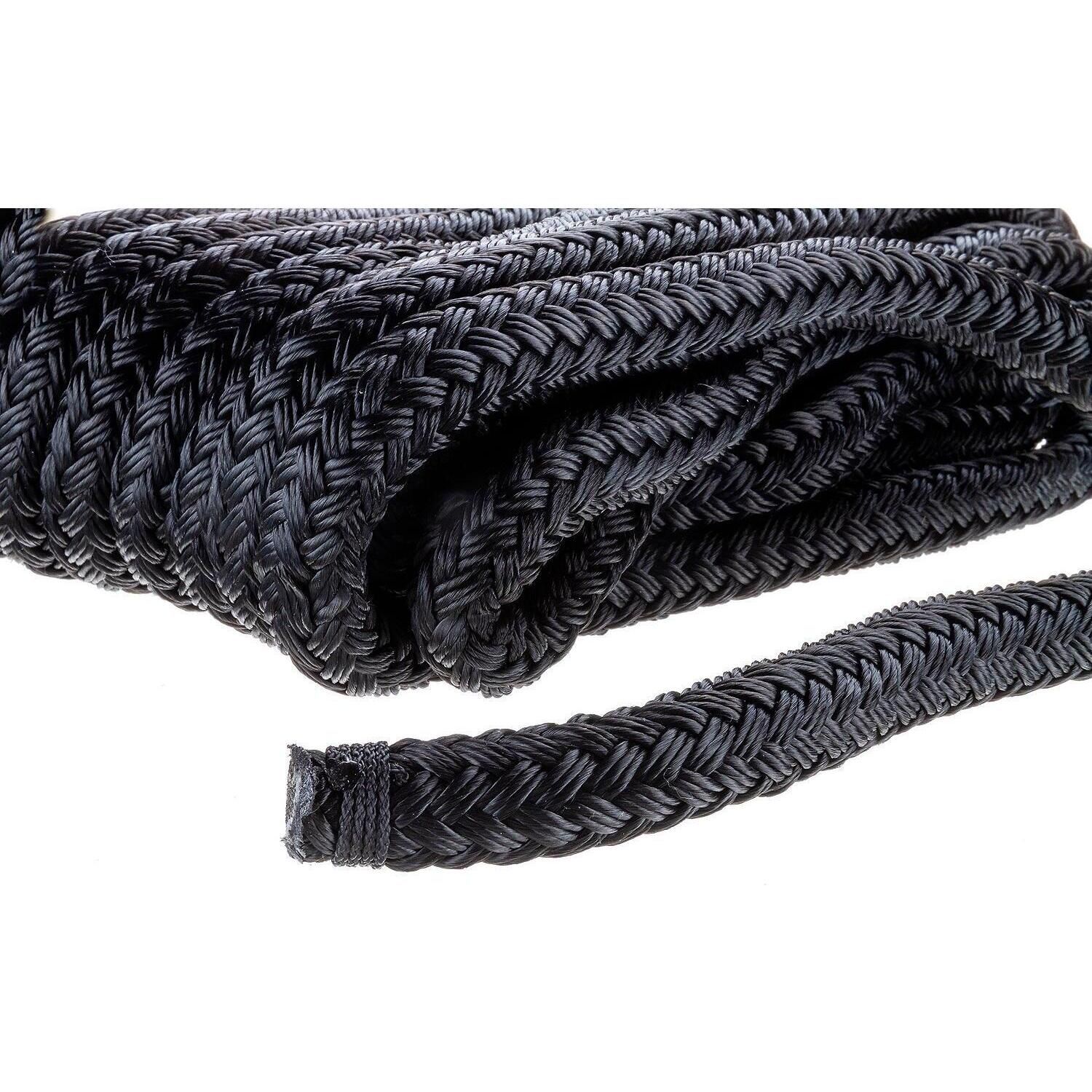 Seachoice Double-Braid Nylon Dock Line w/ Eye Splice, Pre-Shrunk, Heat Stabilized, 5/8 In. X 25 Ft., Black