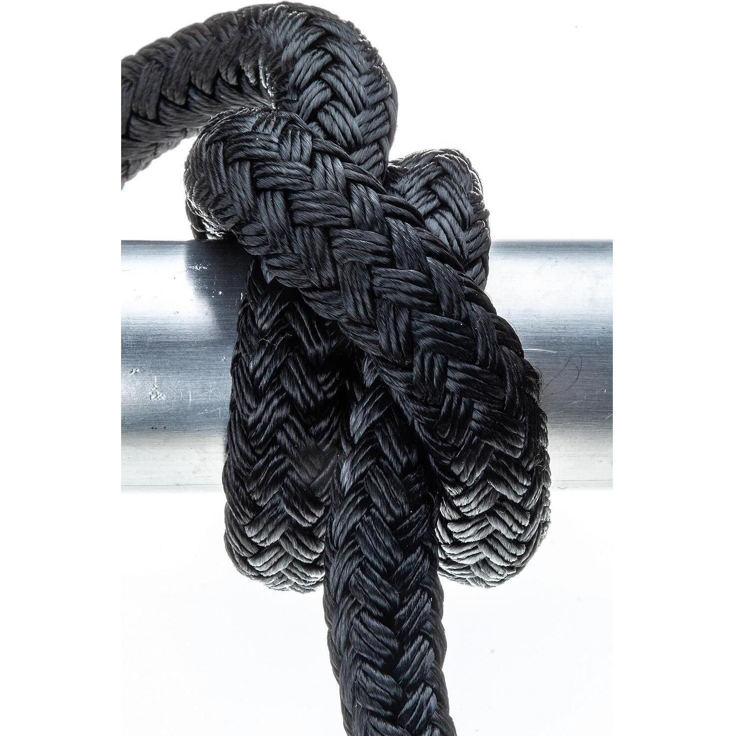 Seachoice Double-Braid Nylon Dock Line w/ Eye Splice, Pre-Shrunk, Heat Stabilized, 5/8 In. X 25 Ft., Black