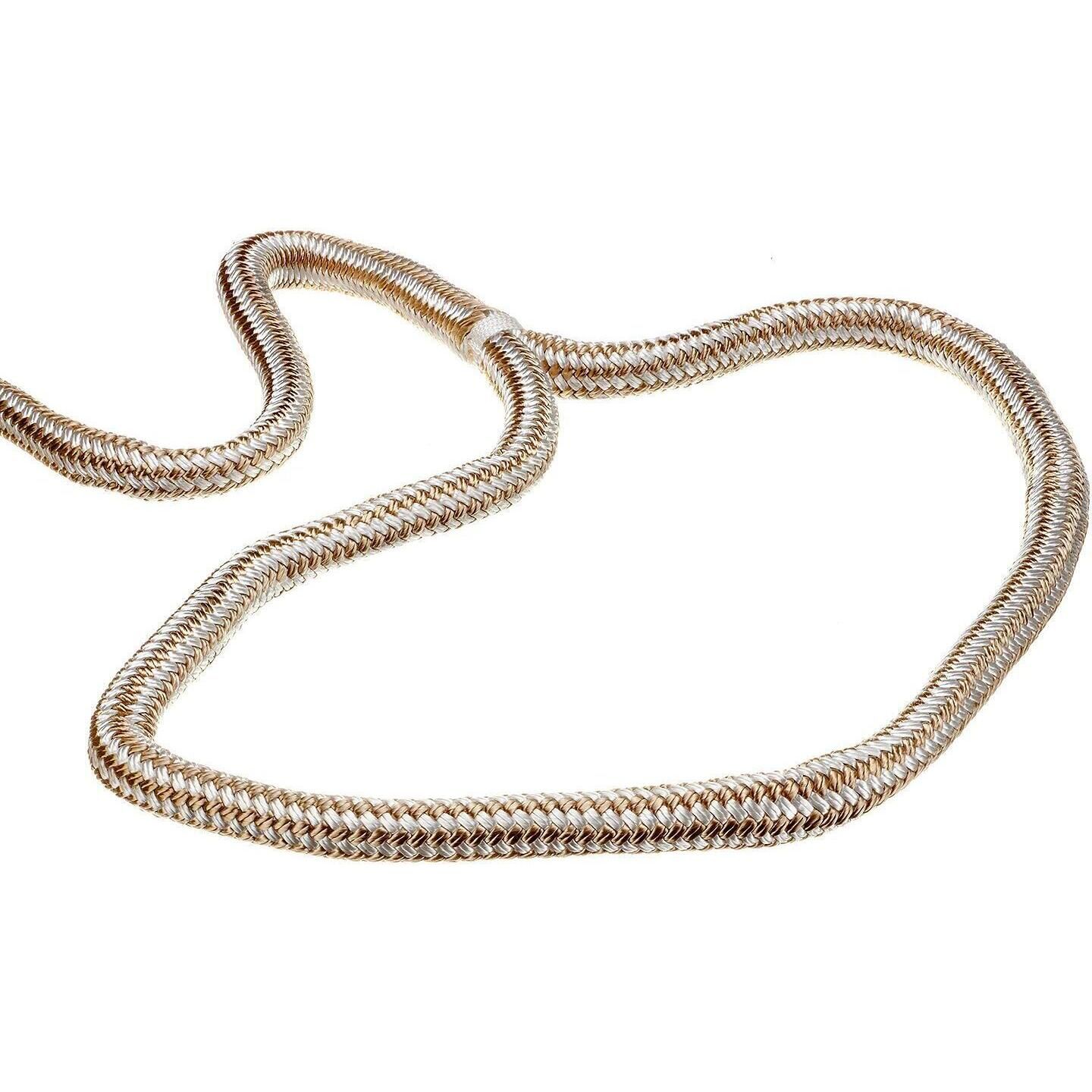 Seachoice Double-Braid Nylon Dock Line w/ Eye Splice, Pre-Shrunk, Heat Stabilized, 3/4 In. X 25 Ft., Gold White