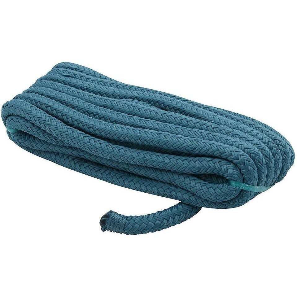 Seachoice Double-Braid Nylon Dock Line w/ Eye Splice, Pre-Shrunk, Heat Stabilized, 1/2 In. X 25 Ft., Teal Green