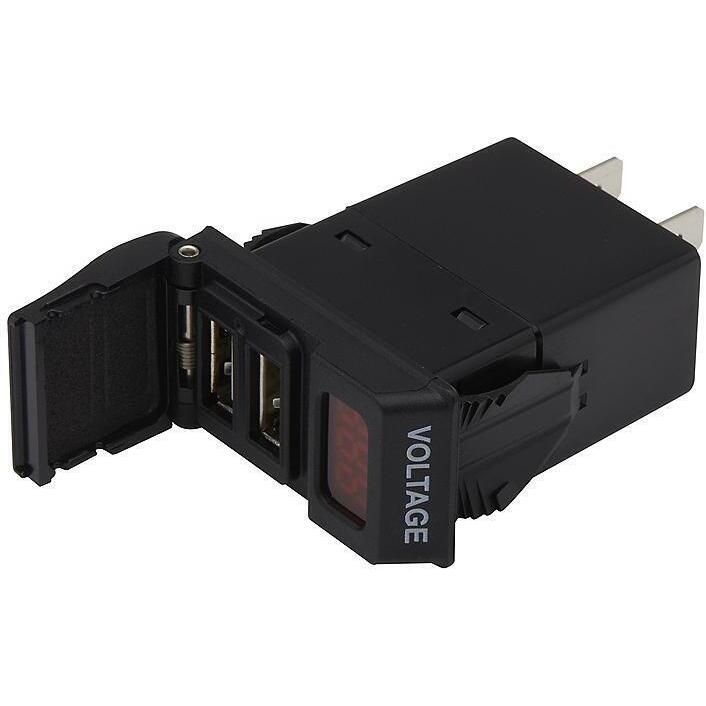 Seachoice A13-233A-01-BBRV Dual USB Voltmeter, 12-24V