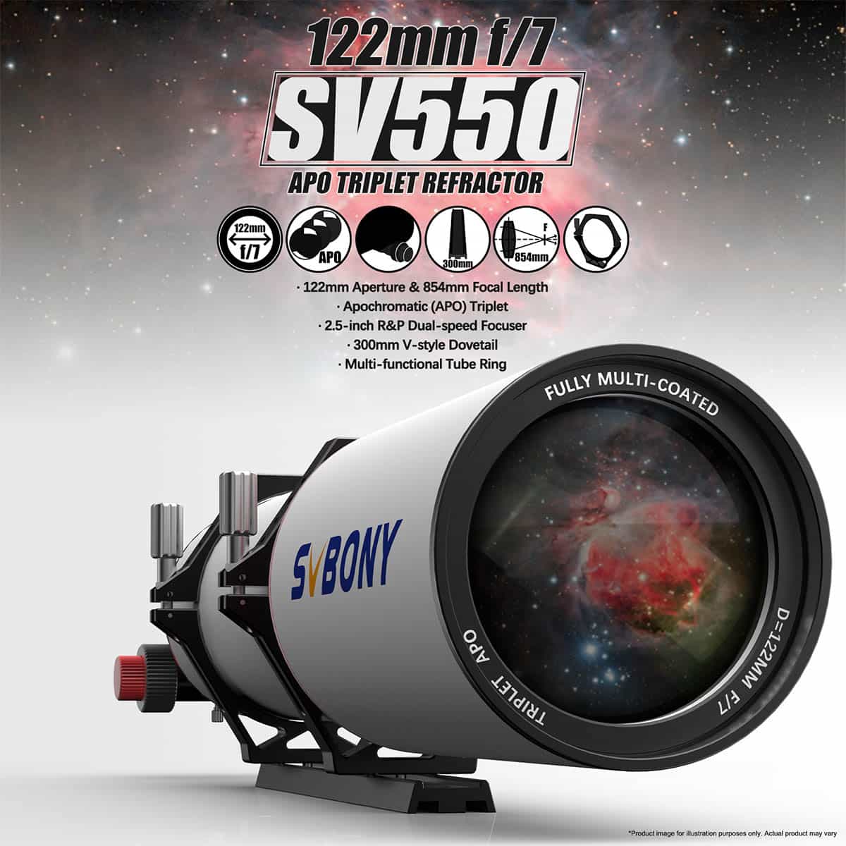 APO Refractor Telescope for Deep-Sky Photography SV550 122 | Svbony