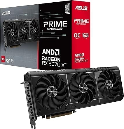 ASUS Prime Radeon™ RX 9070 XT OC Edition Graphics Card (PCIe 5.0, HDMI