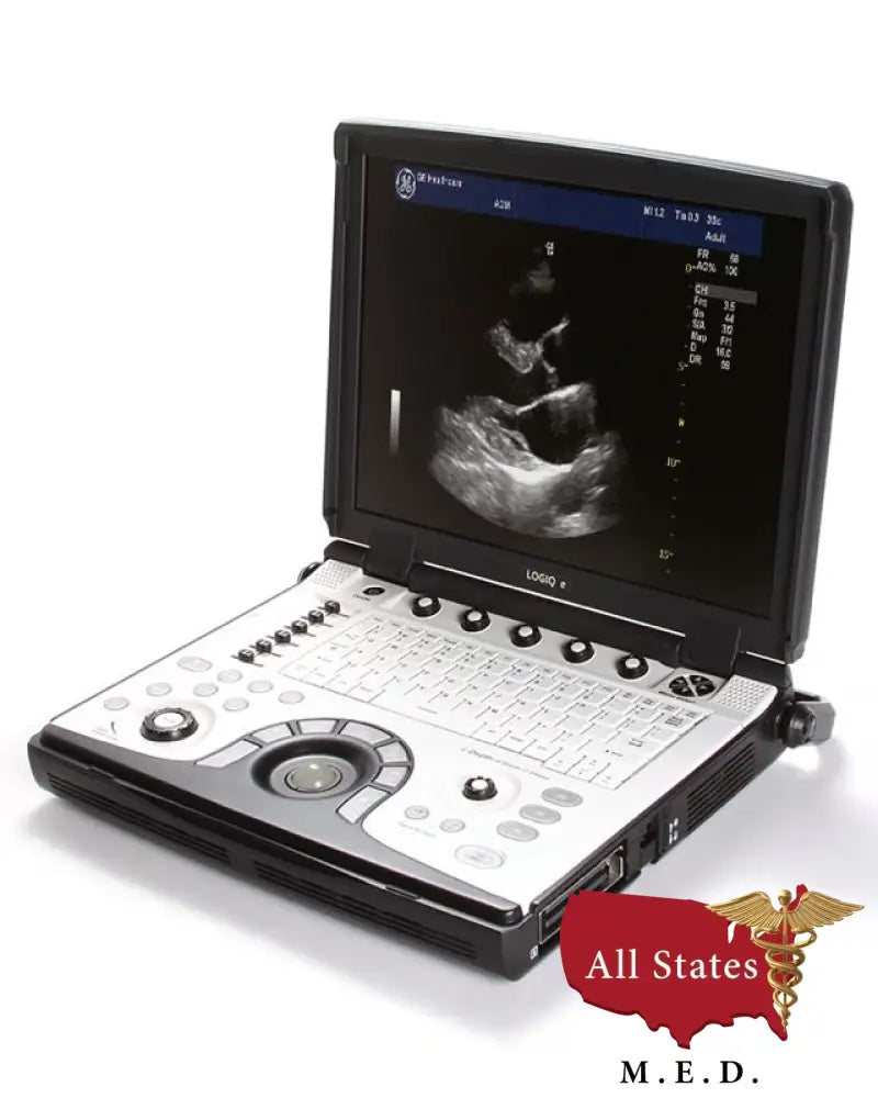 GE Logiq e R7 Portable Ultrasound Machine With Linear And Cardiac Probe