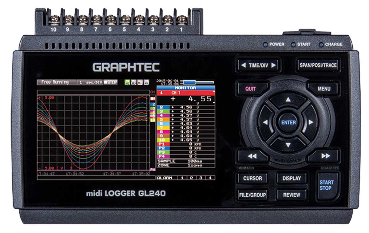 Graphtec GL240 - 10-Channel Compact Data Logger | Alo Tech Solutions