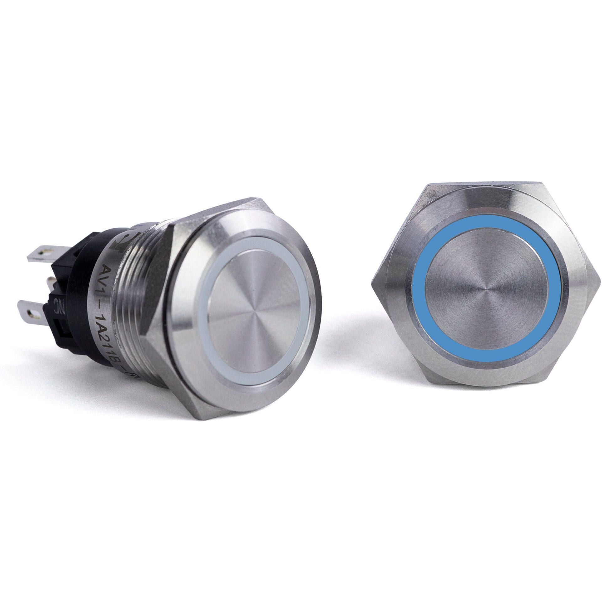 Sierra AV10040B Push-Button Switch, Off/On, Blue Halo LED