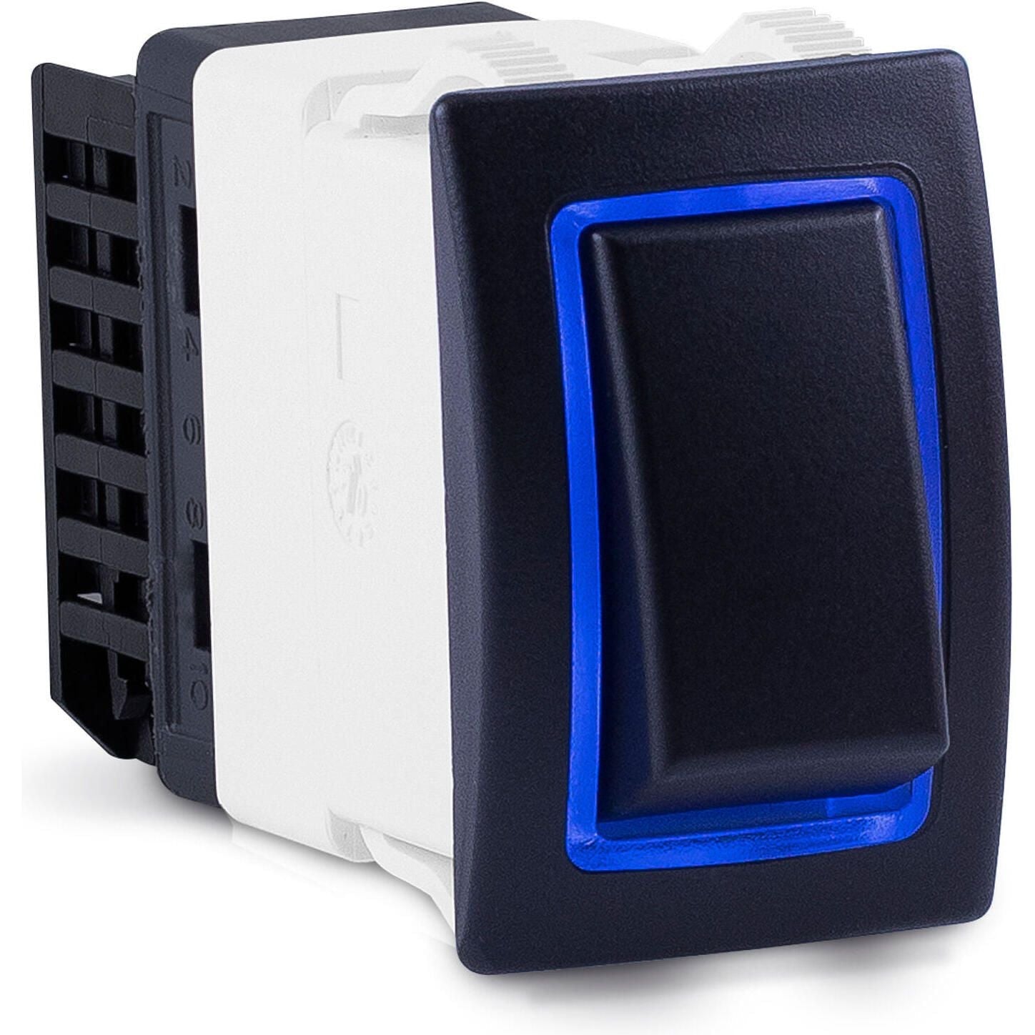 Sierra RK40610B Rocker Switch w/Halo LED Light, ON OFF, SPST, Blue