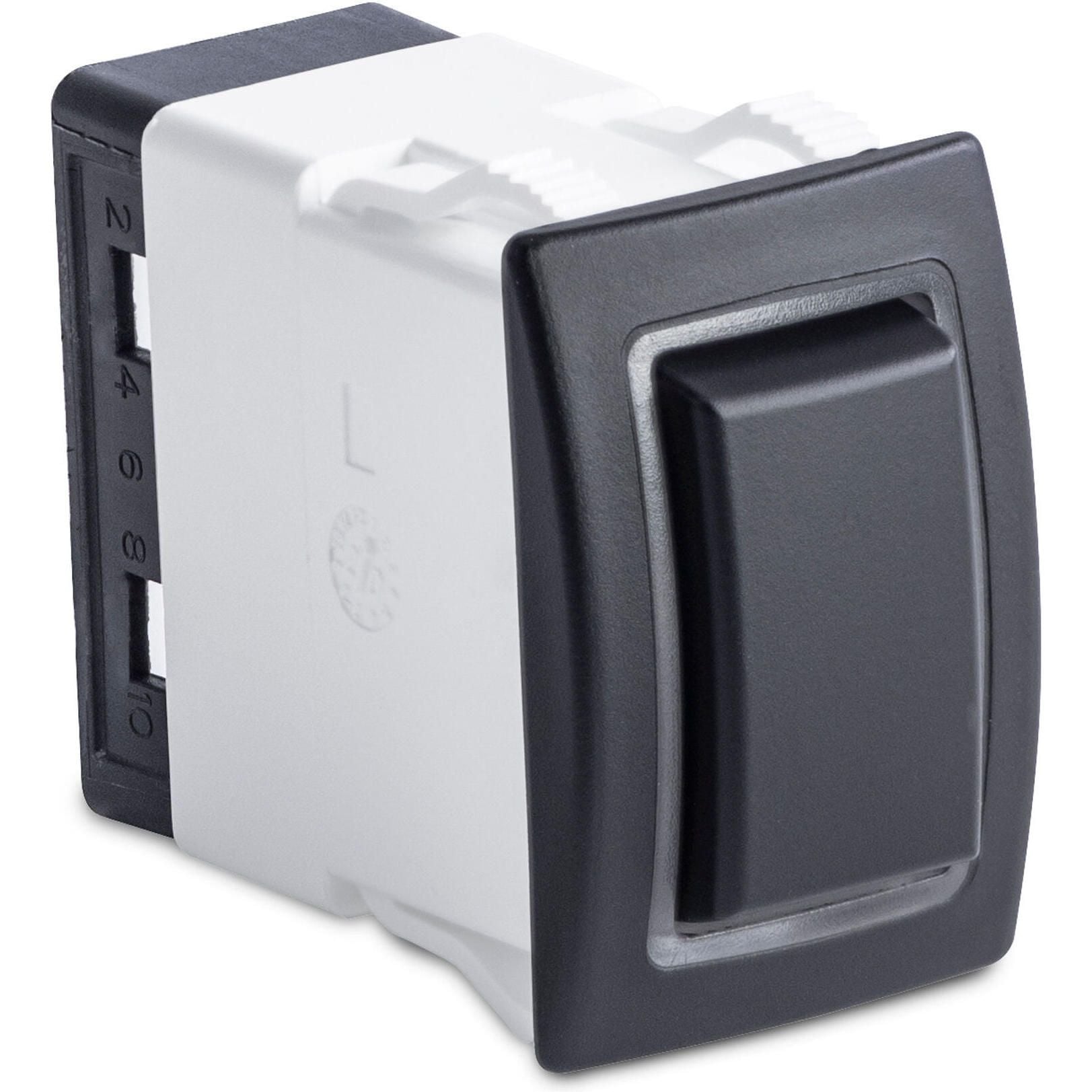Sierra RK40700B Rocker Switch w/Halo LED Light, ON OFF ON (Dependent), DPDT, Blue