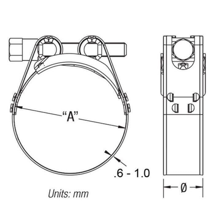 Scandvik 67012 Heavy Duty 316 Stainless Steel GBS Clamp