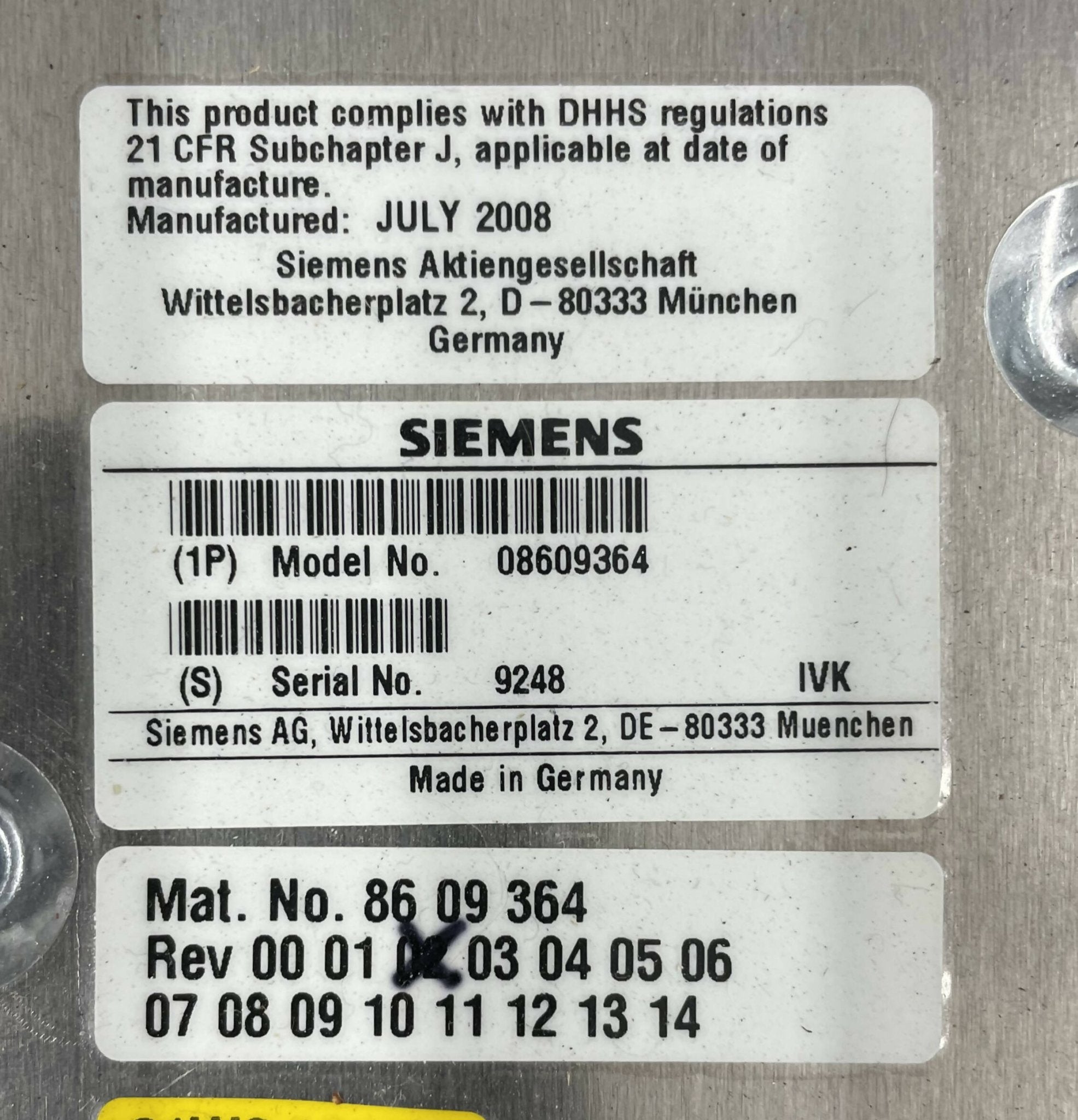 HIGH VOLTAGE TANK (08609364/8609364 SIEMENS