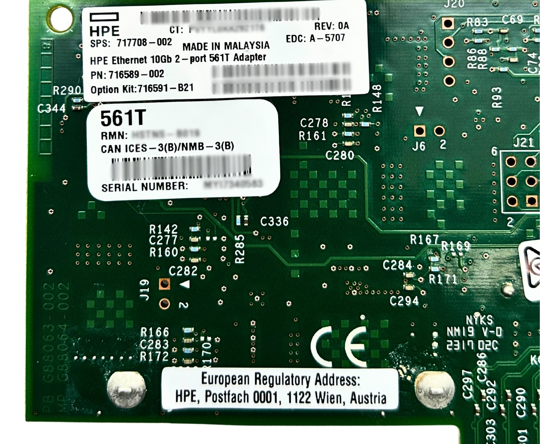 HP 716589-002 ETHERNET 10GB 2-PORT 561T ADAPTER