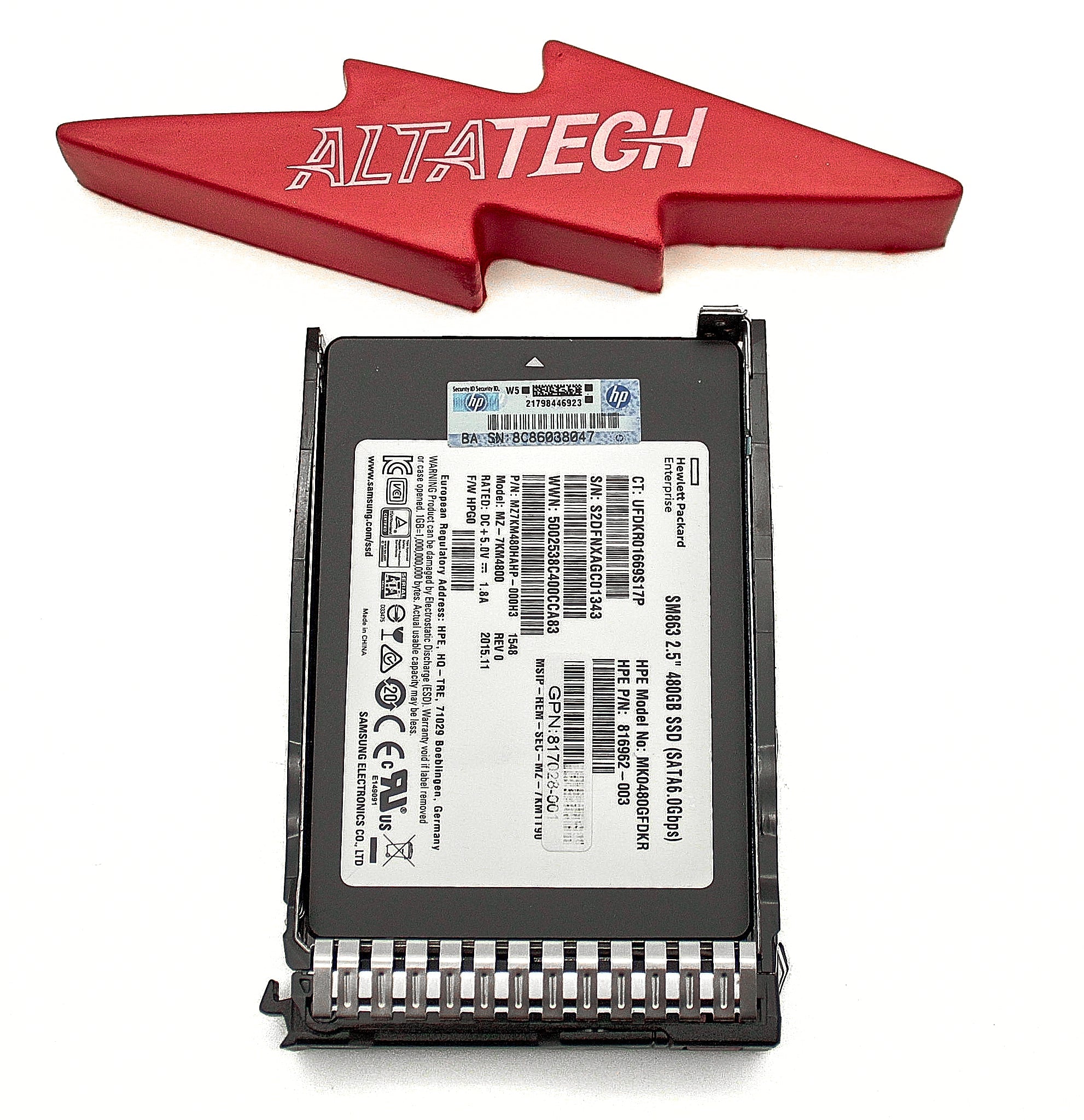 HP 816985-B21 480GB SSD SATA MU-3 SFF 6G SC