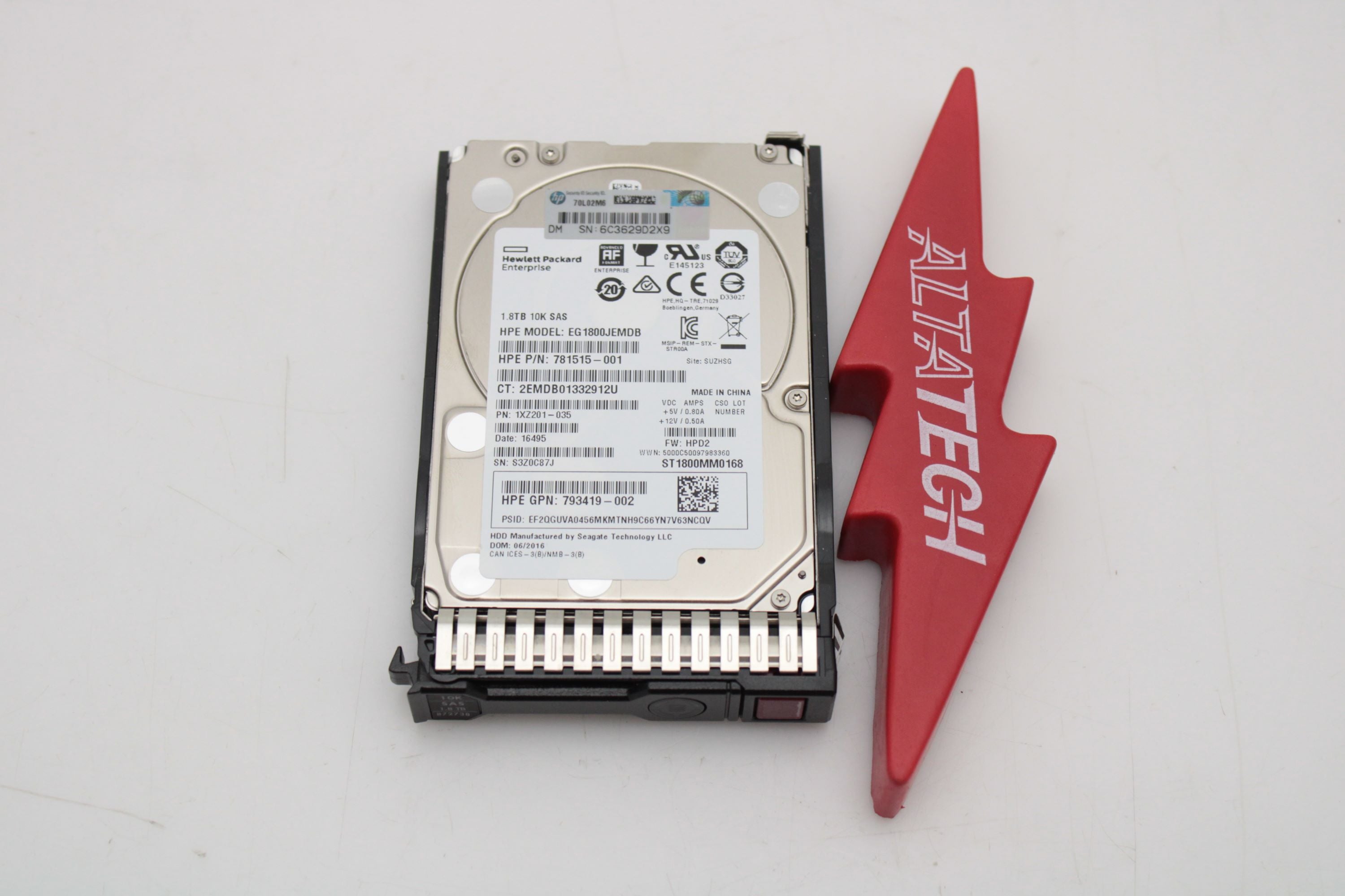 HP 872738-001 1.8TB 12G 10K SFF SAS 512E DS SC