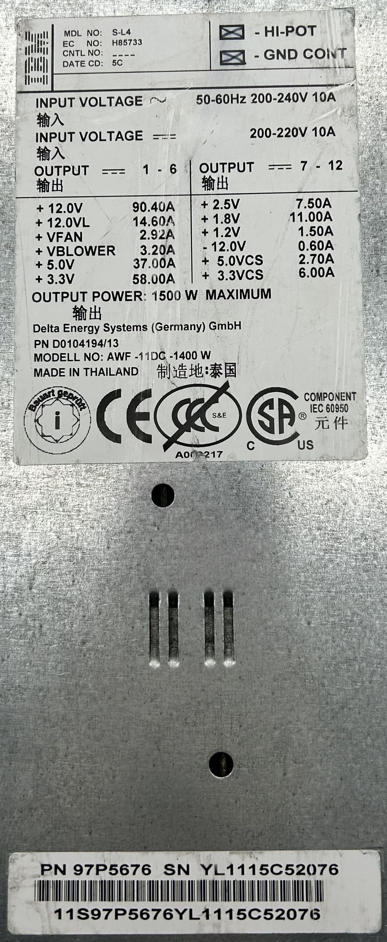 IBM 97P5676 1400W POWER SUPPLY