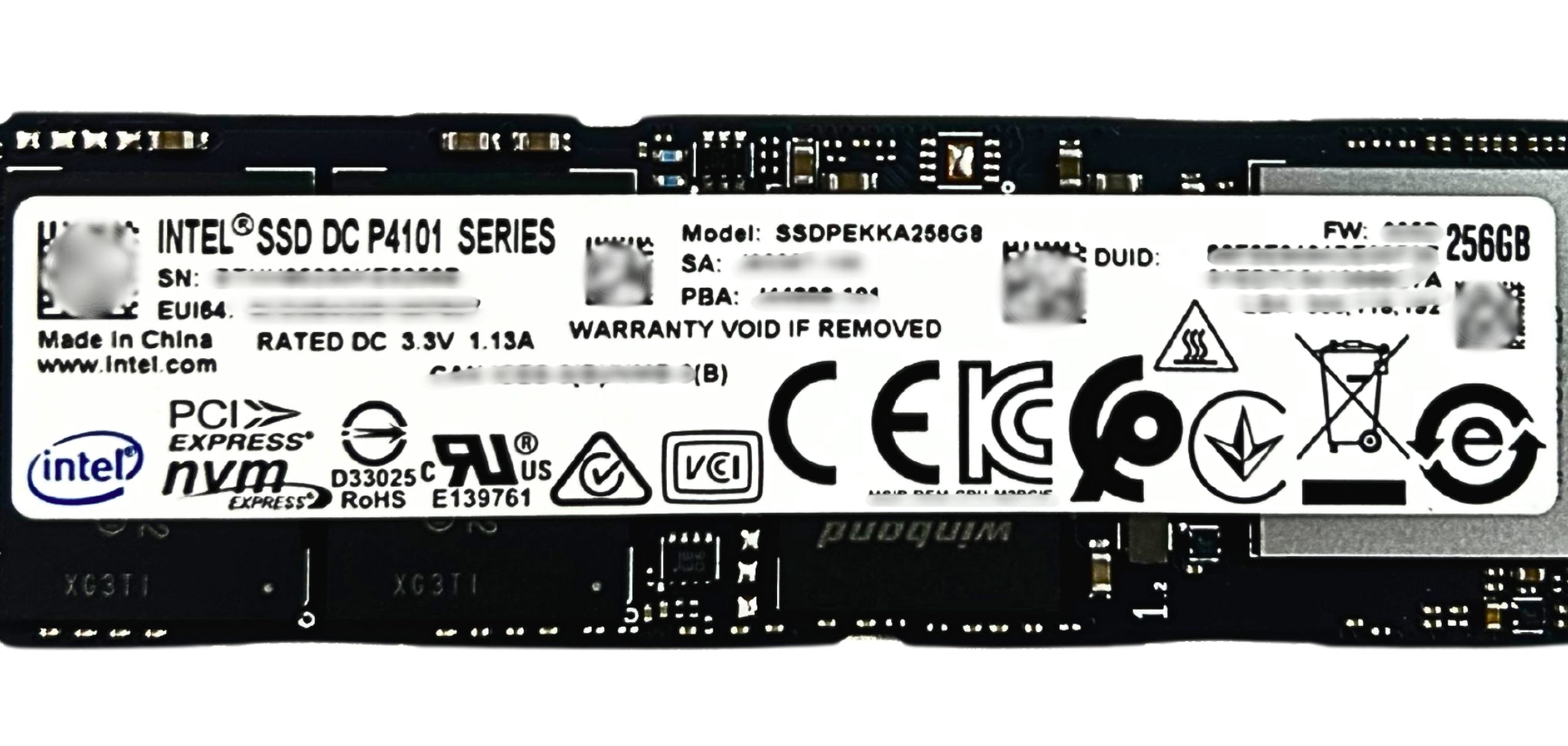 Intel SSDPEKKA256G8 256GB SSD NVME M.2 INTEL DC P4101