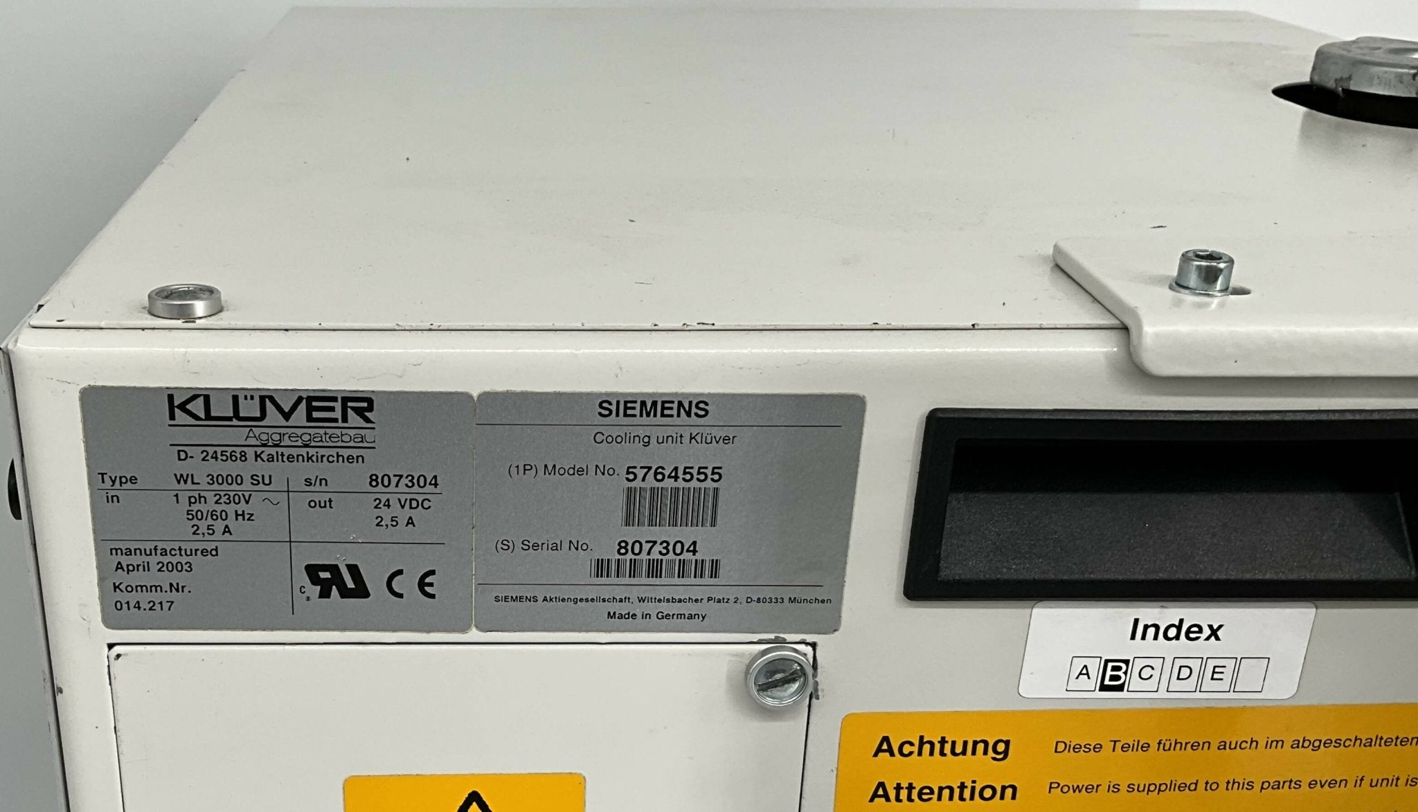 KLUVER COOLING UNIT (5764555/05764555 SIEMENS