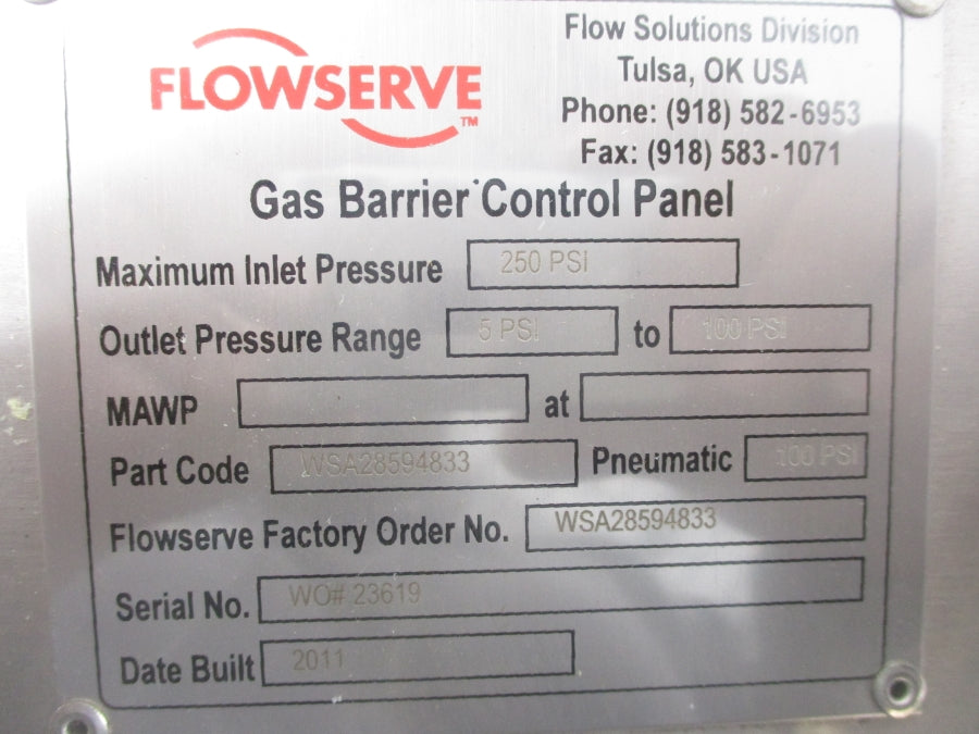 FLOWSERVE WSA28594833 250PSI NSMP