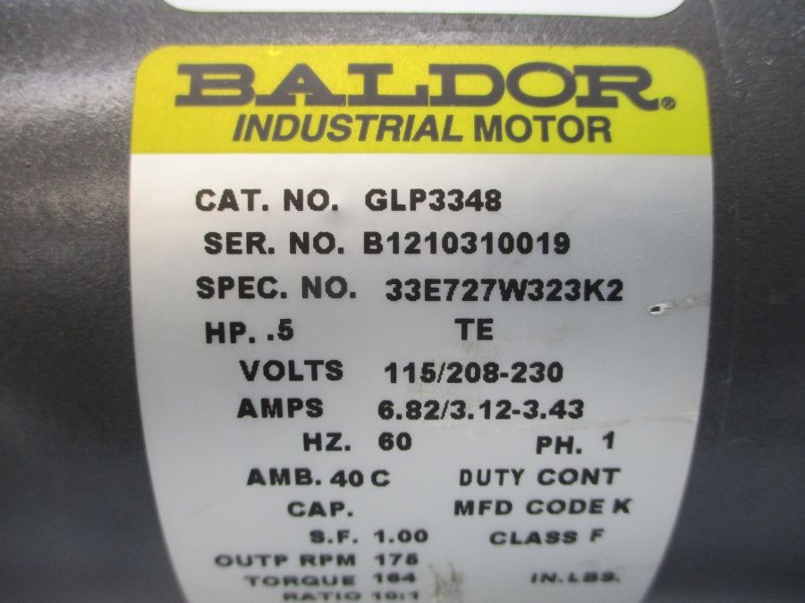 BALDOR GLP3348 33E727W323K2 115/208-230V 6.82/3.12-3.43A NSNP