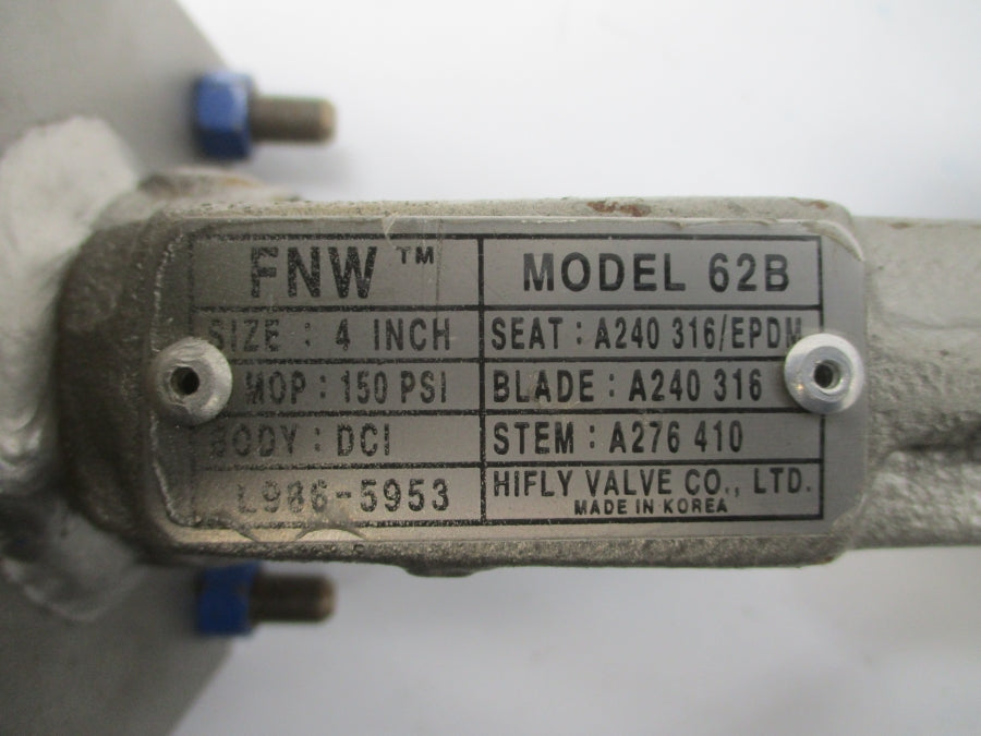 HIFLY VALVE 62B 04.00TBVEPU19A4.000 150PSI 4" NSNP