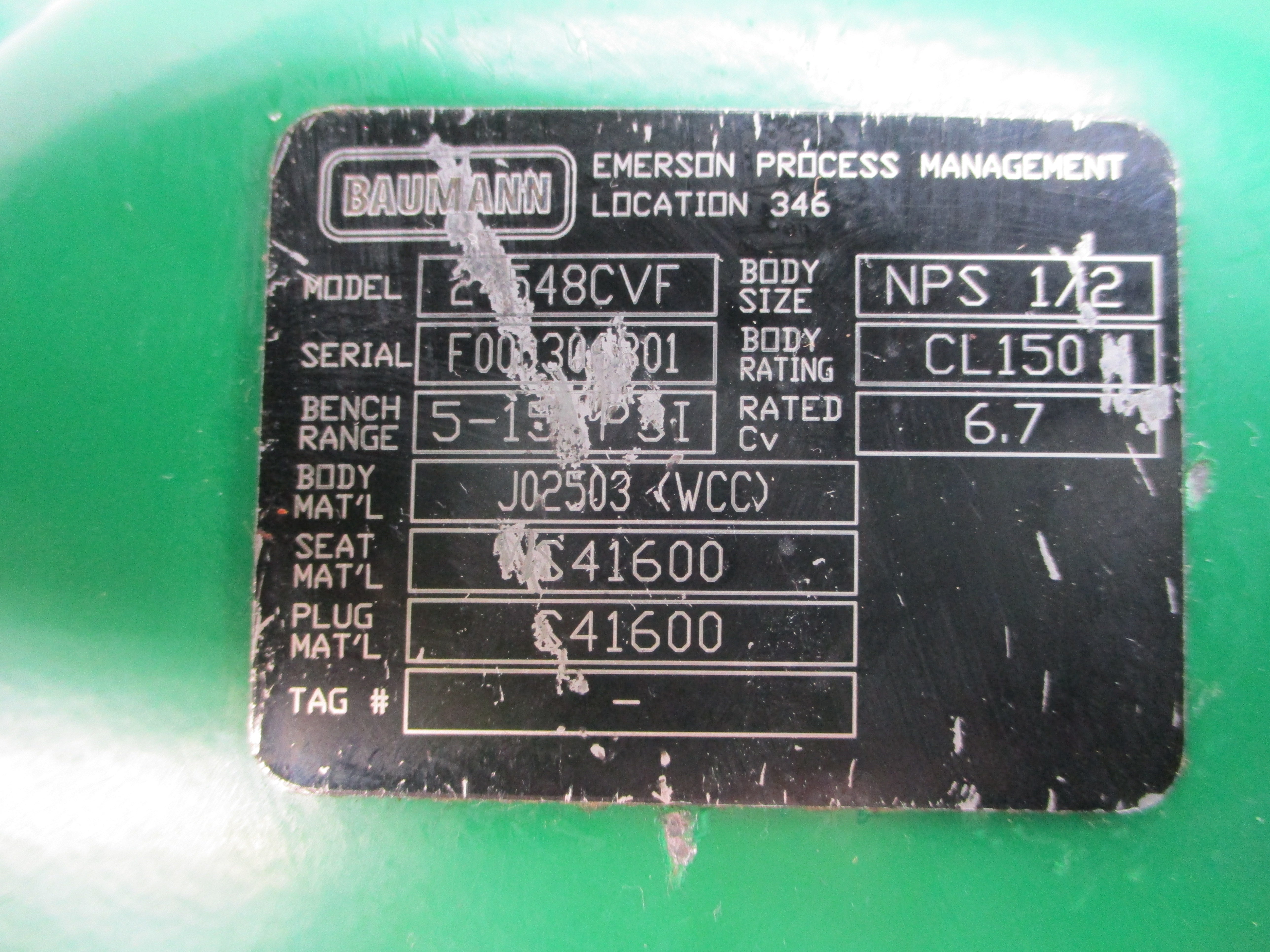 BAUMANN 24548CVF DVC2000 30VDC 5-15PSI 1/2" (NO COVER) UNMP