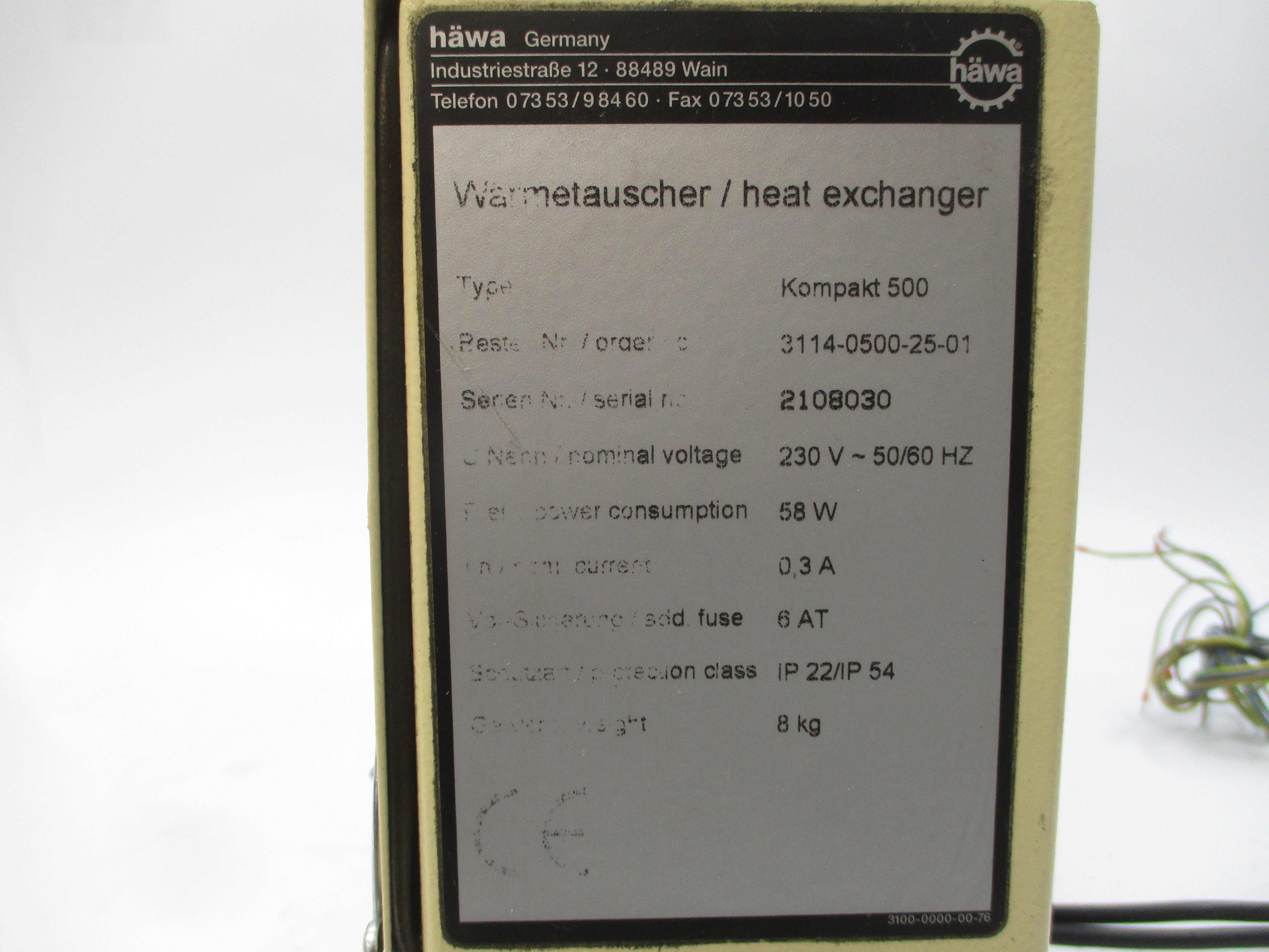 HAWA KOMPAKT 500 3114-0500-25-01 230V 0.3A UNMP