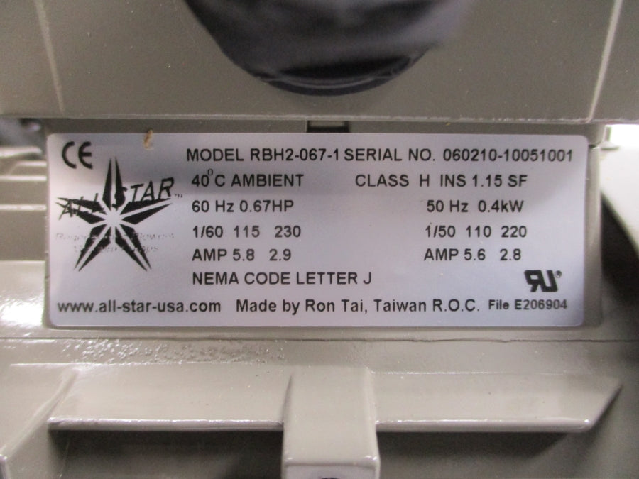 ALL STAR RBH2-067-1 115/230V 5.8/2.9A NSNP