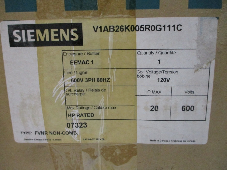 SIEMENS V1AB26K005R0G111C 120V 0.25A NSMP
