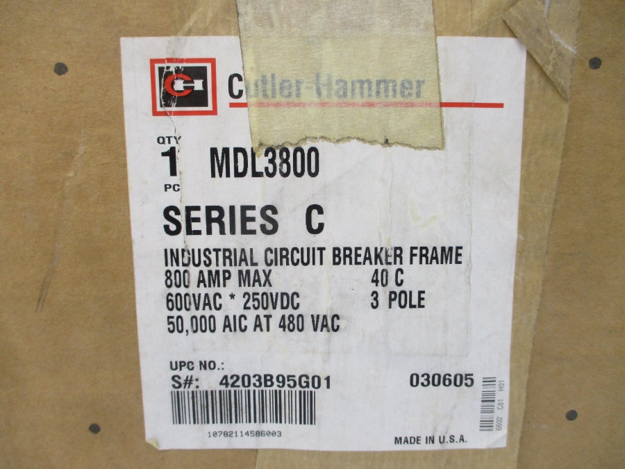 CUTLER HAMMER MDL3800 4203B95G01 SER. C 600VAC 800A NSMP