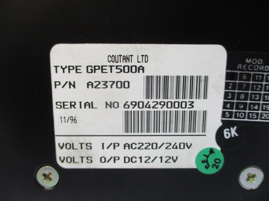 COUTANT GPET500A A23700 220/240VAC NSNP