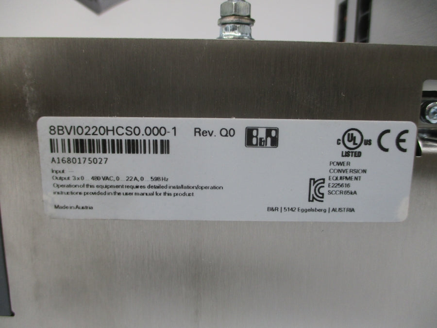 B&R AUTOMATION 8BVI0220HCS0.000-1 480VAC 22A REV. Q0 NSMP